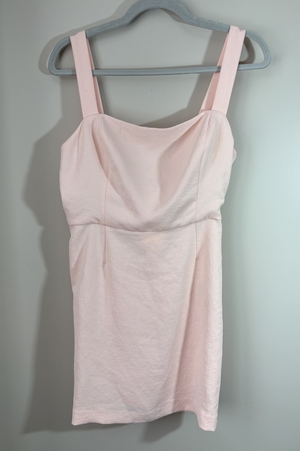 Wilfred Aritzia Open Back Mini Dress Baby Pink Coquette Balletcore Tie Back 8