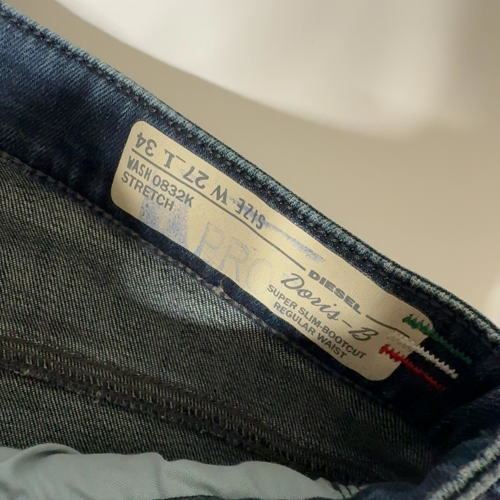 Diesel Doris-B Women’s Jeans Size 27/34 Blue Denim Super Slim Bootcut