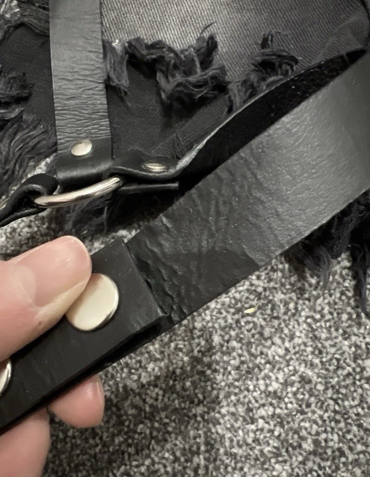 UNIF Harness Black Denim Jean Shorts Women’s 24 XS Garter Straps **Rare Find