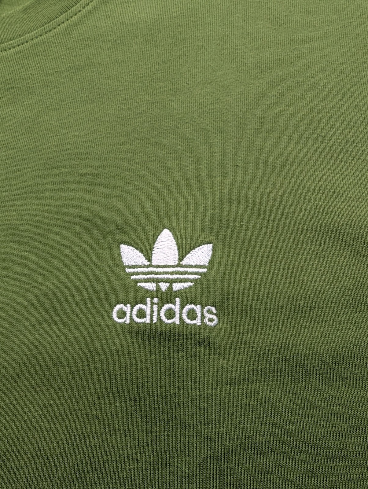 New Adidas Trefoil Essentials Tee Shirt Mens Size Large Tech Olive TShirt