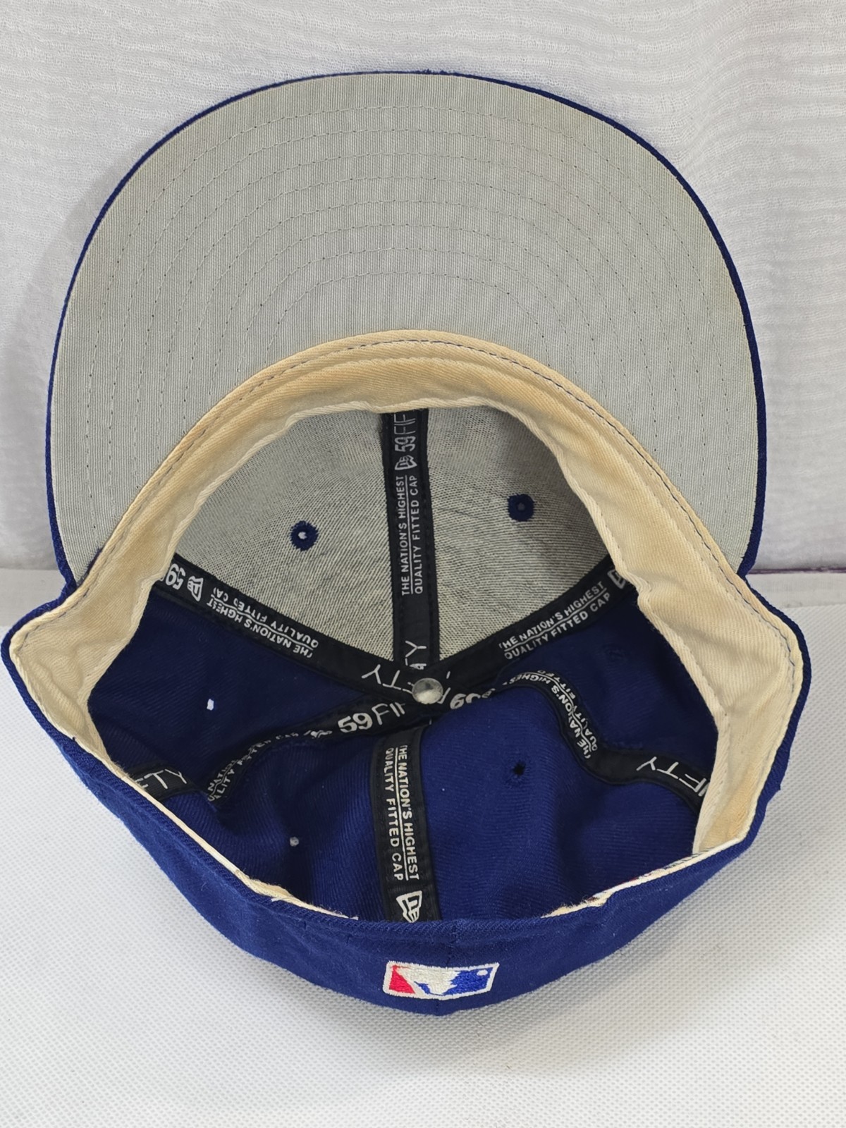 Vintage New Era 59FIFTY Texas Rangers Fitted Hat 7 1/4 Blue Wool USA Preowned