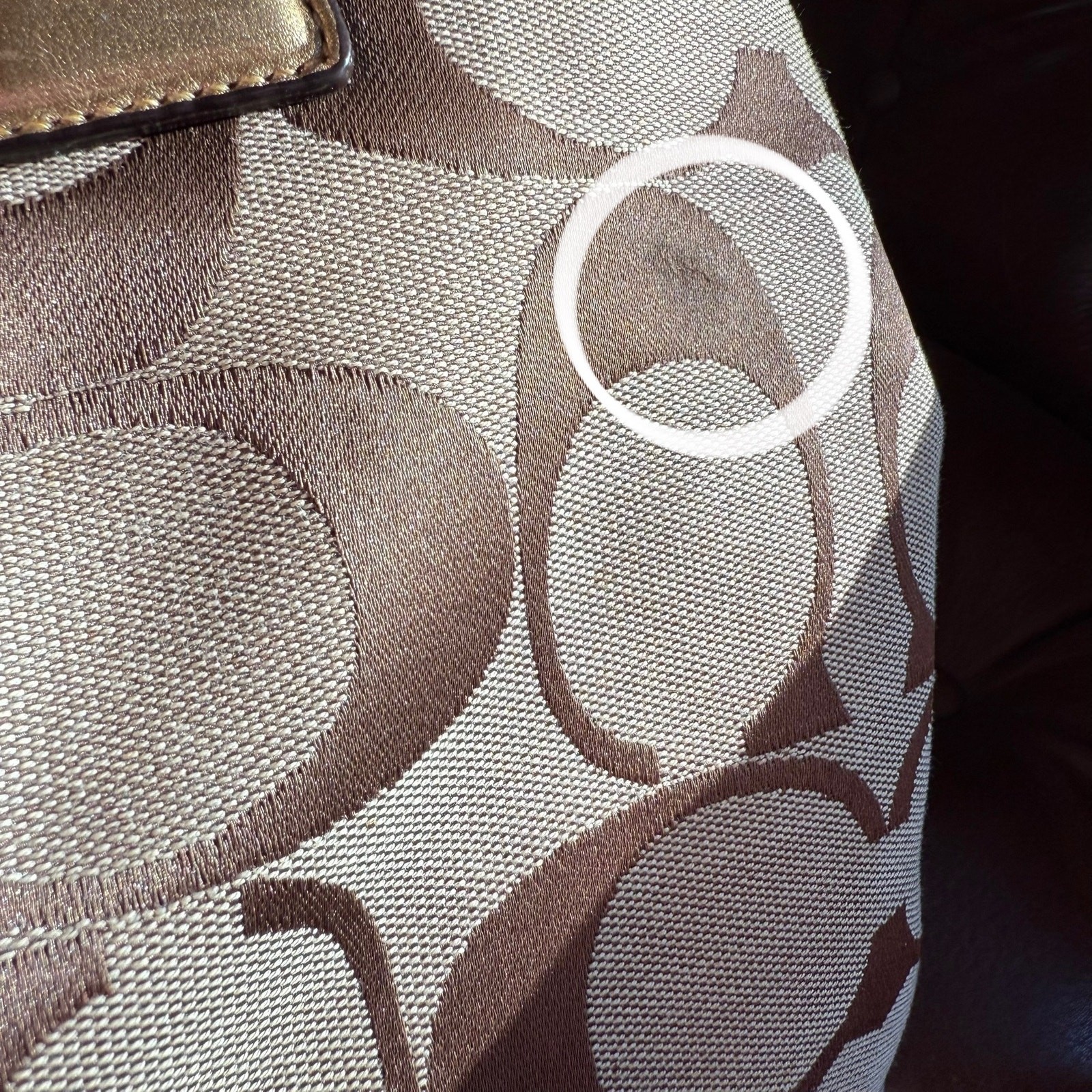 Coach Signature Stripe Framed Kisslock Tote Bag D1071-F13533