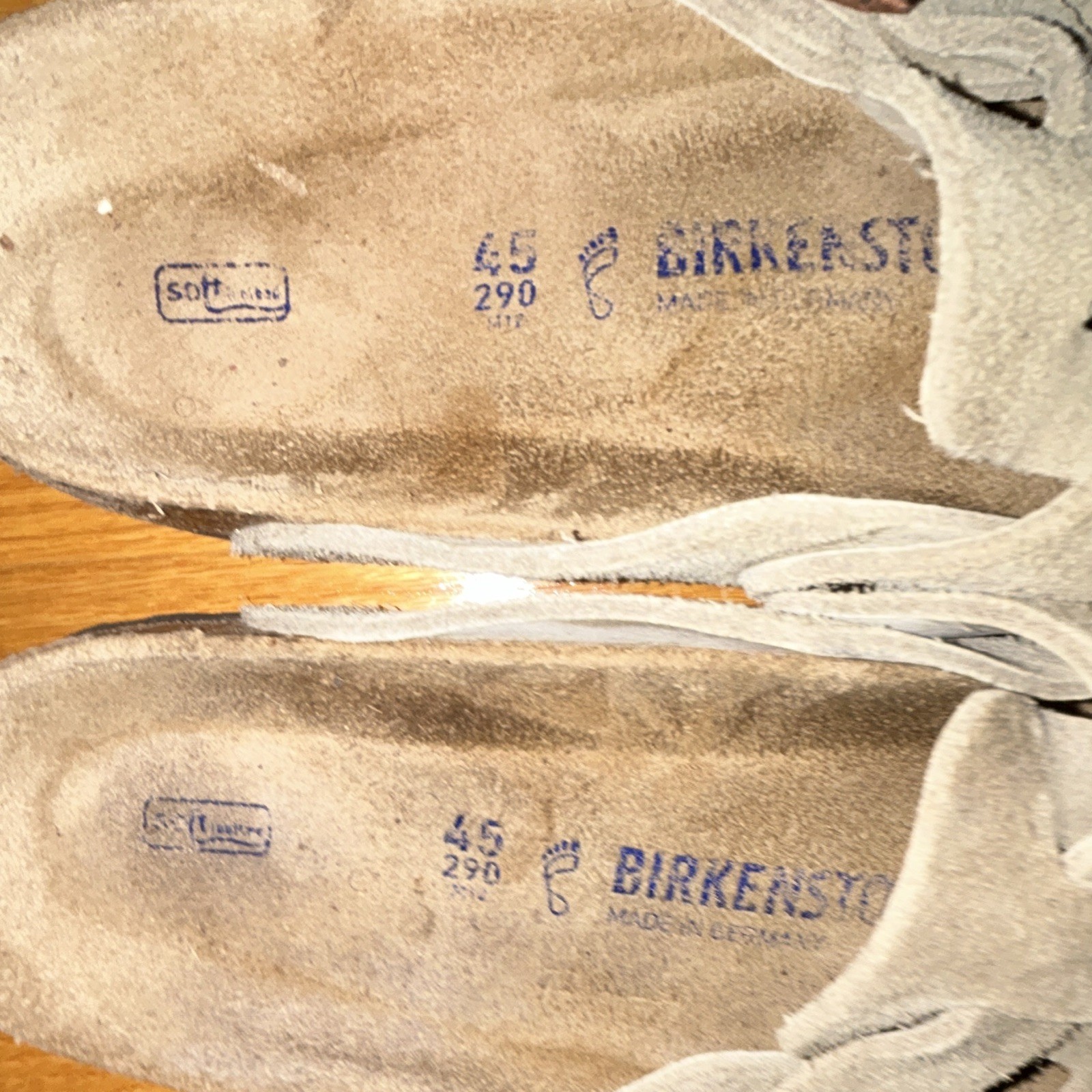 Birkenstock Boston Men’s Beige Suede Buckle Slip-On Sandals EU 45 US 12
