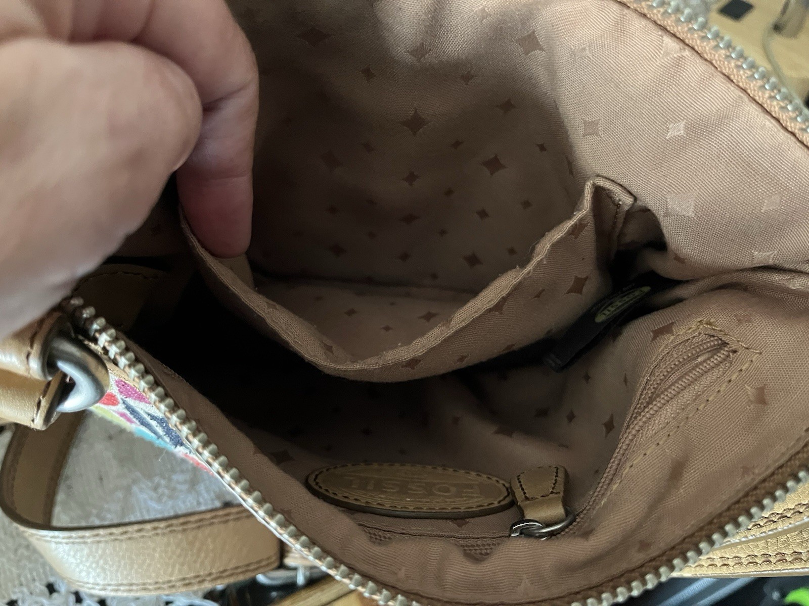 FOSSIL Maddox Shoulder Bag Or Crossbody, Turn Lock Front Zip Closure, Colorful