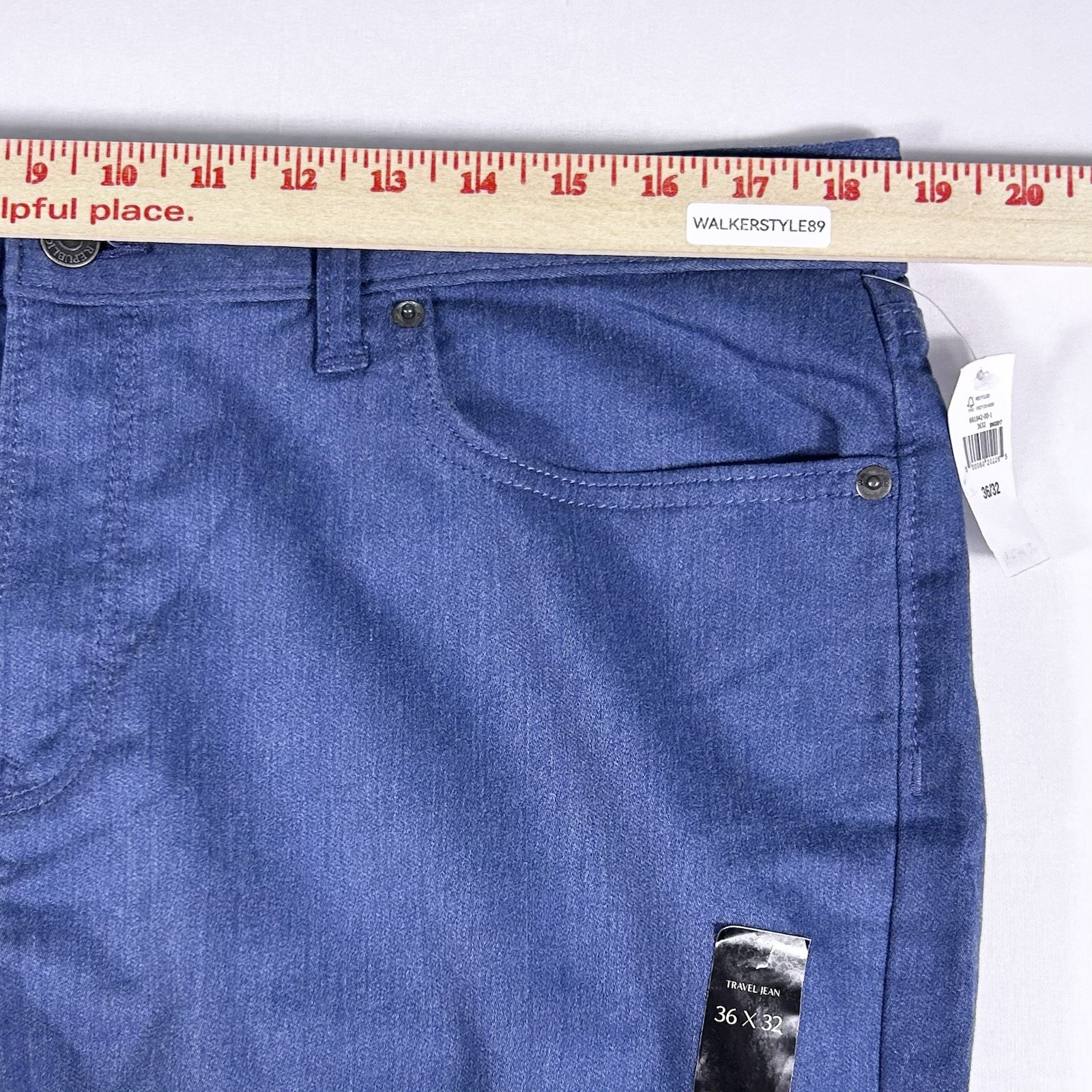 NWT Banana Republic Men’s 36×32 Blue Heather Athletic Fit Travel Jeans (36×31)