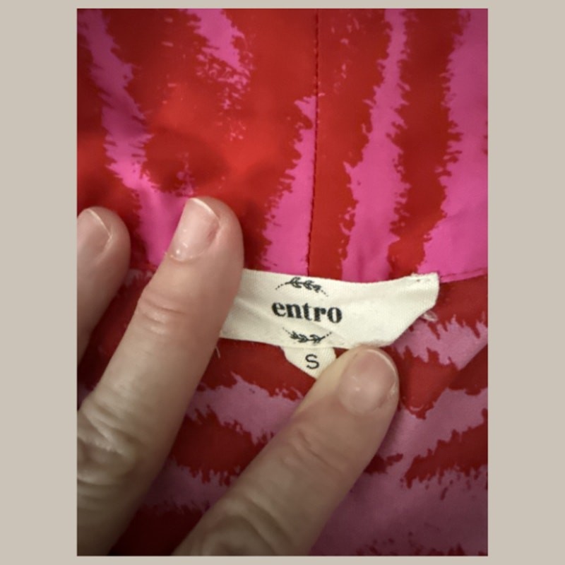 Entro Pink Zebra Animal Print V-Neck Sleeveless Blouse Top Small