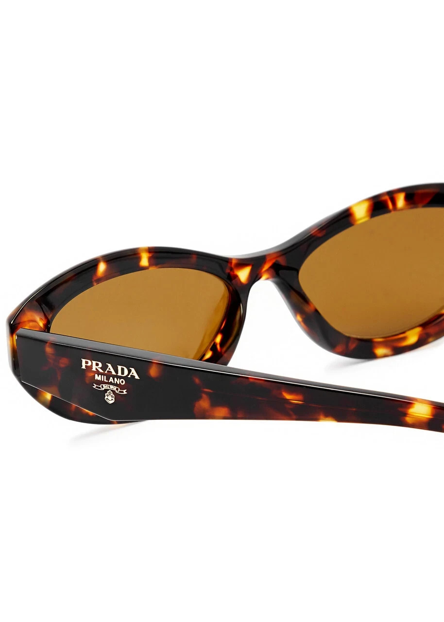PRADA PR 26ZS 14LO9Z Honey Tortoise Dark Brown Women Sunglasses AUTHENTIC NEW