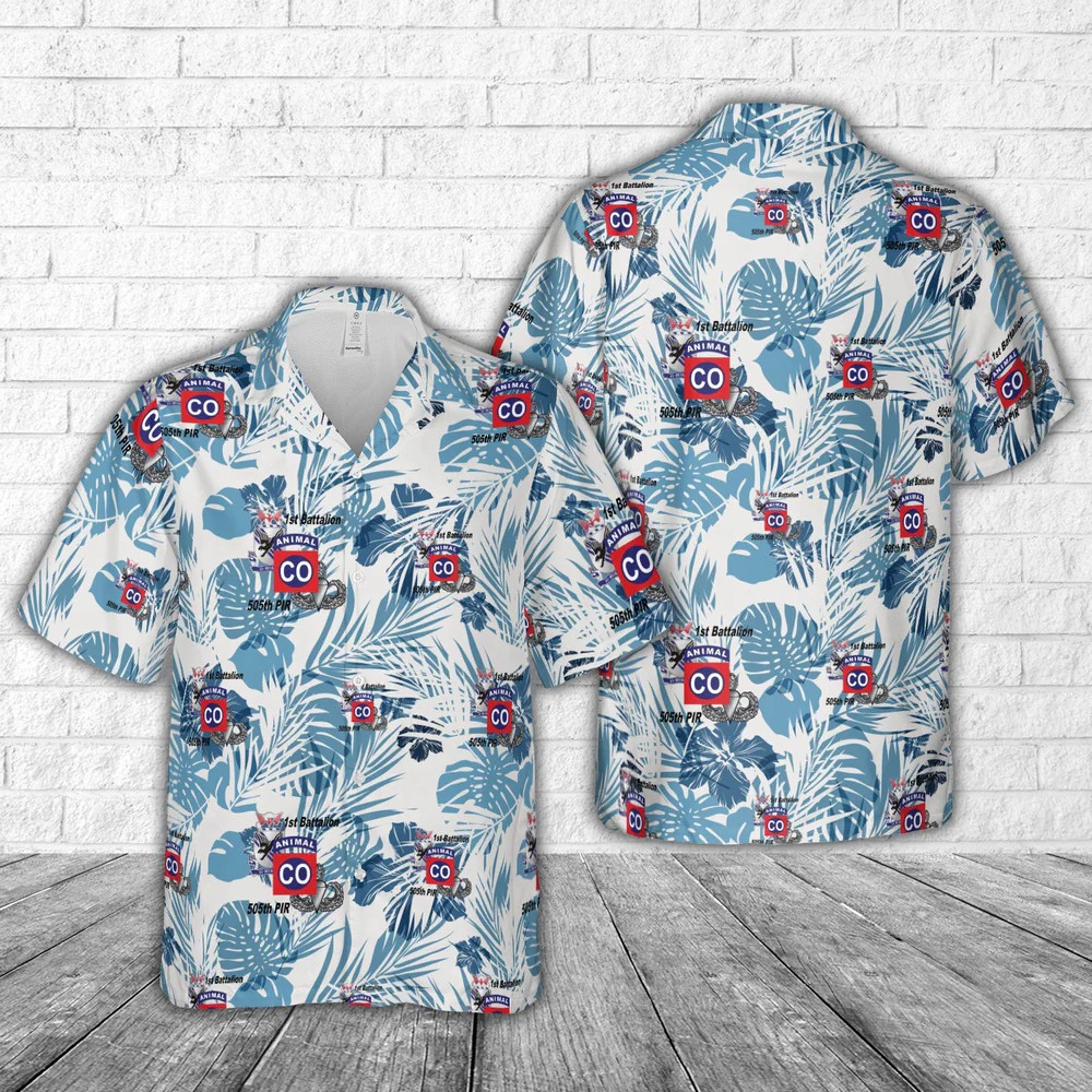Army Hawaiian Shirt, Us Army A Co 1-505 Pir Hawaiian Shirt, Military Aloha Shirt