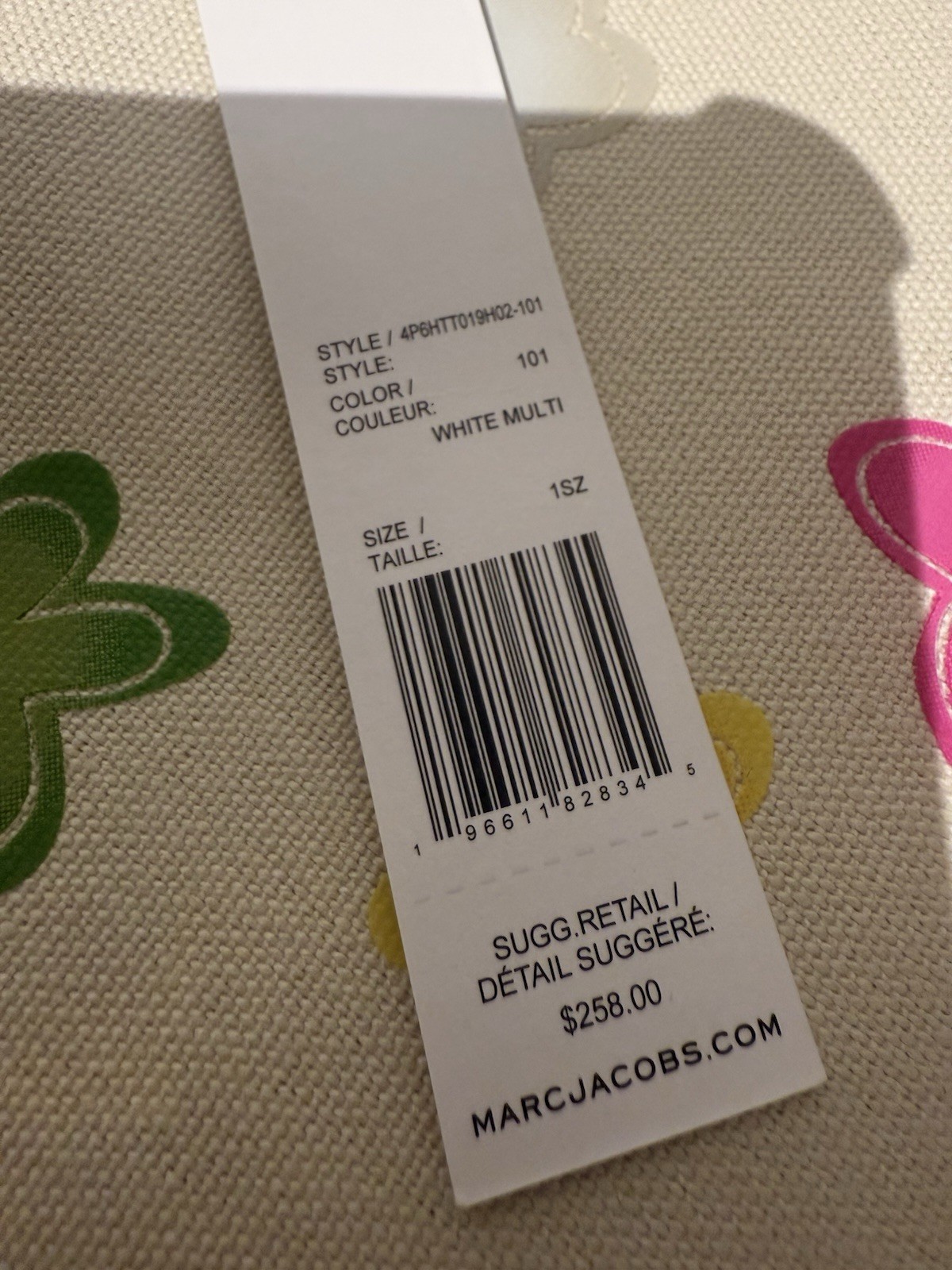 NWT Marc Jacobs medium standard supply flower tote – white multi