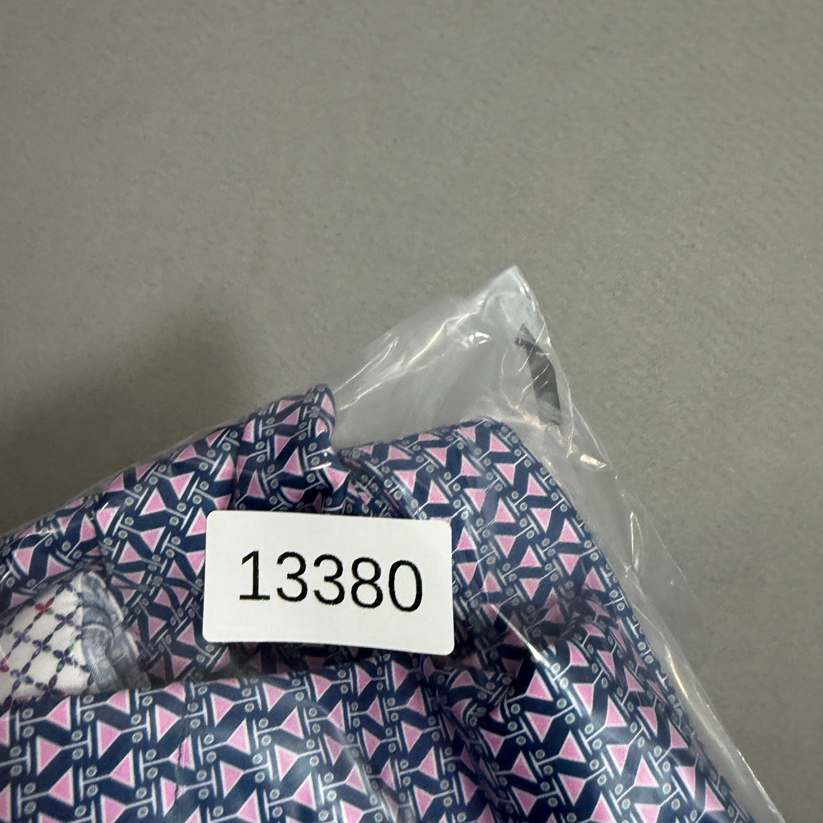 Johnston & Murphy Martini Print Button Up Shirt Mens 3XL Blue Pink Flip Cuff NEW