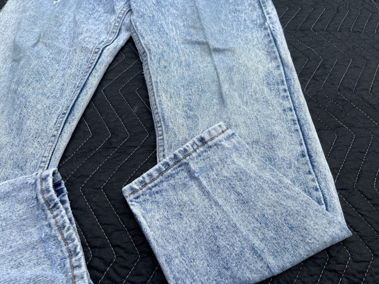 No Excuses Jeans Womens 14 Blue Acid Wash Denim Tapered High Rise Vintage USA