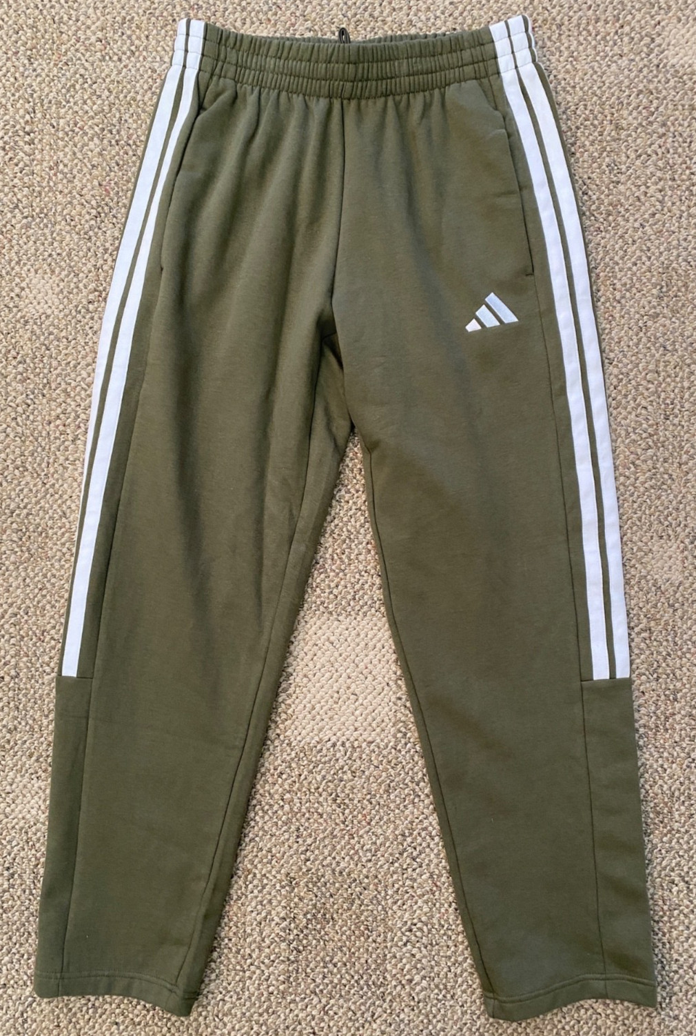 Adidas Sweatpants 3S Full Length JY9027 Olive Green Mens Size Medium