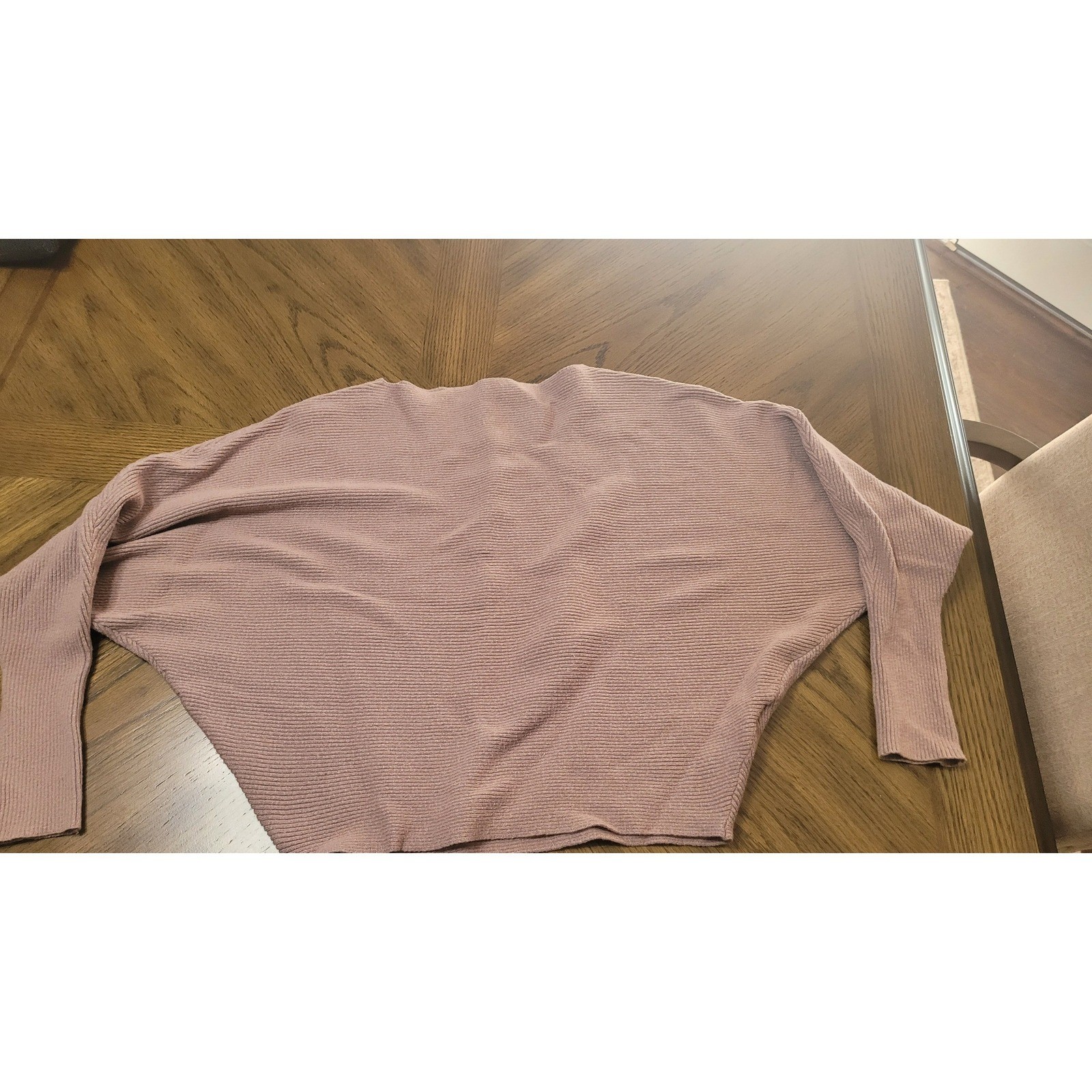 Philosophy Republic Clothing Mauve Ribbed Batwing Dolman Sleeve Sweater Large