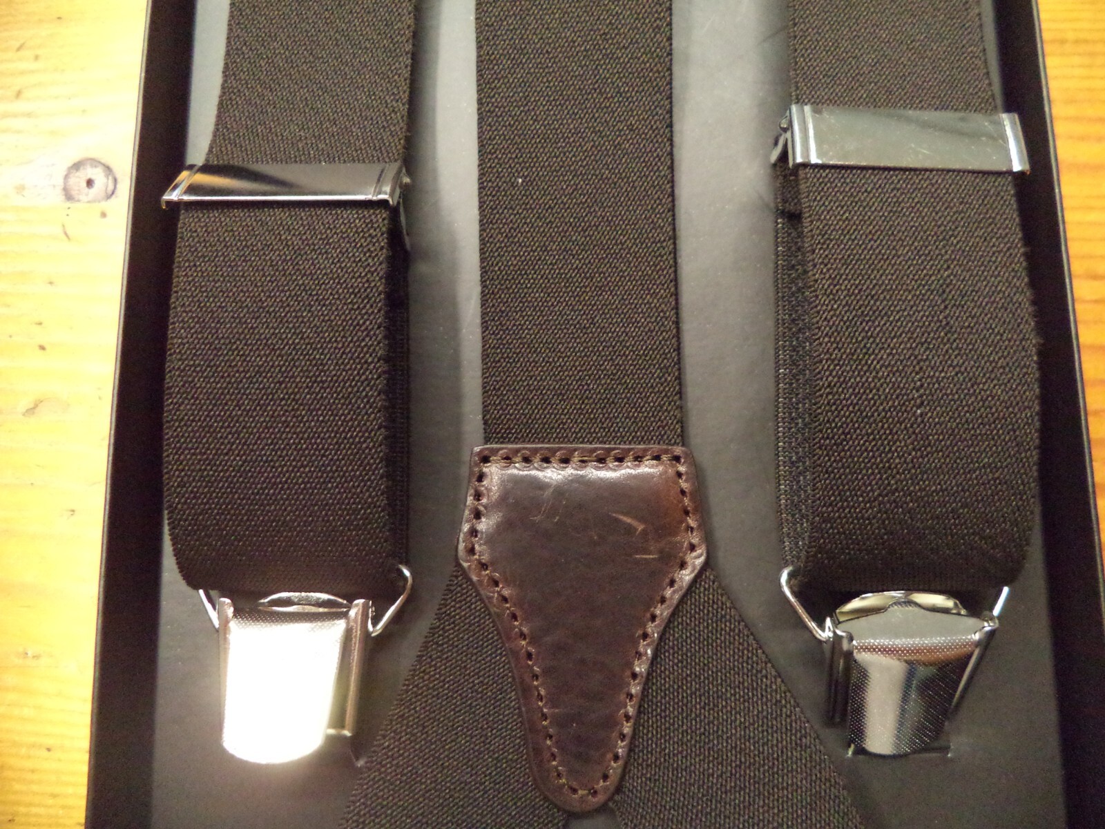 Brown Solid Color Brace 4 Arms Height 36mm – 100% Made in Italy