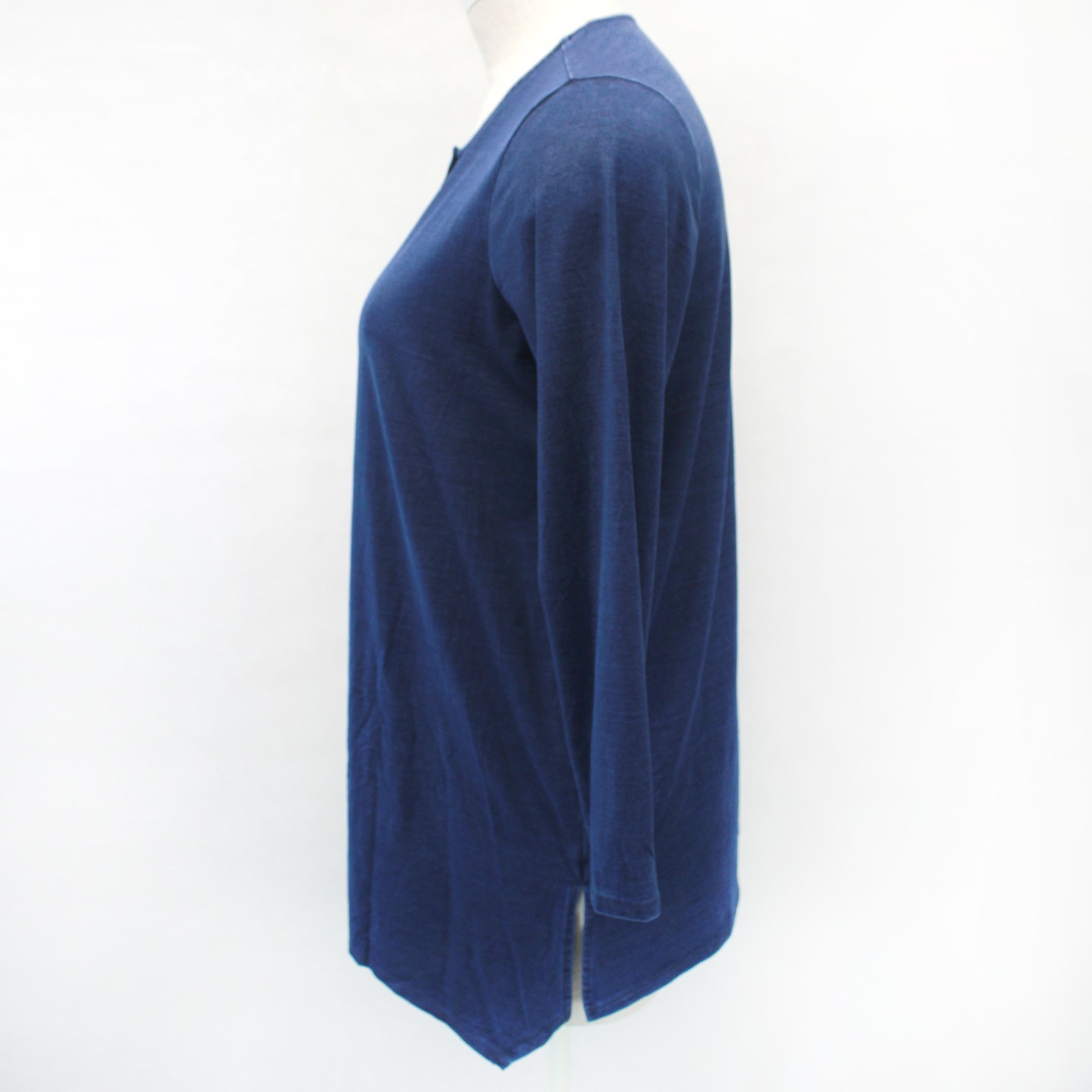 J.Jill Plus Navy Blouse Top Tunic Button Casual Long Sleeve Crew Neck 2X