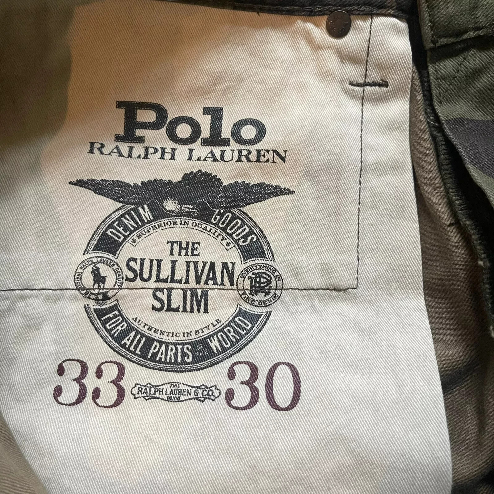 Polo Ralph Lauren Men’s Sullivan Slim Straight Camouflage Stretch Denim Jeans