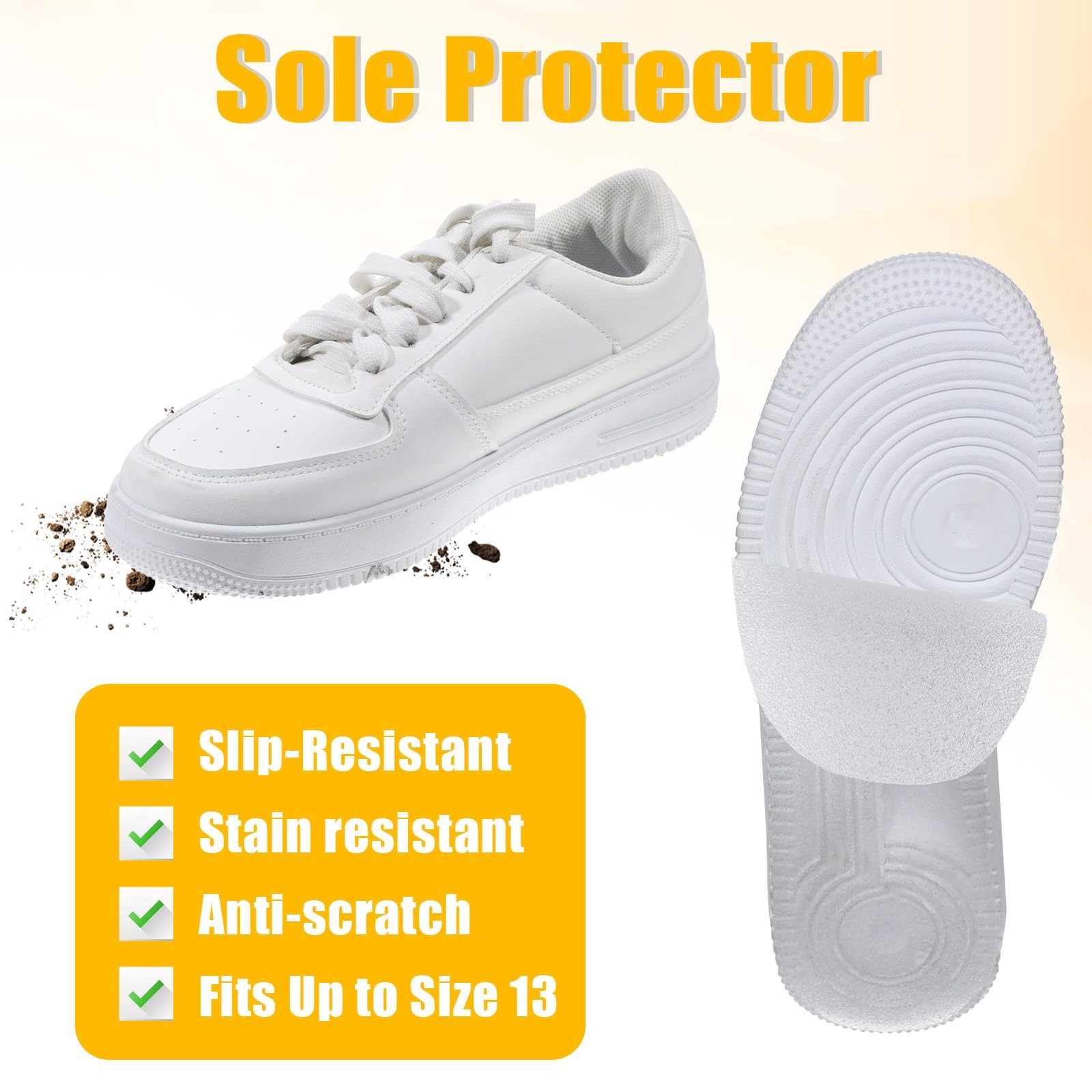 4pcs Sole Protector for Sneakers – Premium Shoe one size, White