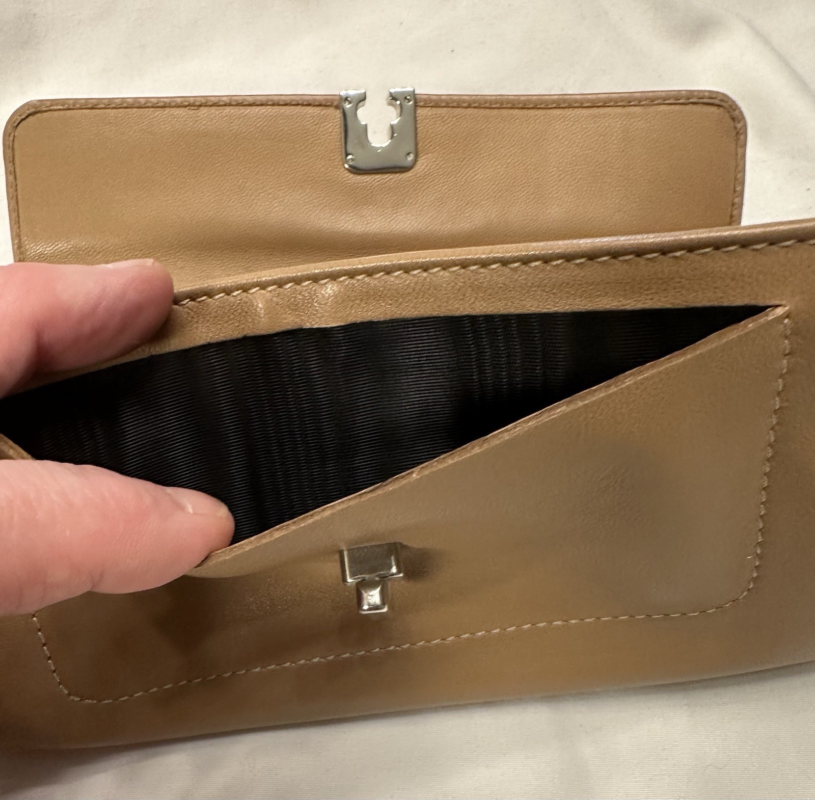 PRADA Beige Nappa Twist Lambskin Wallet with Box and Card Vintage Y2K 2003