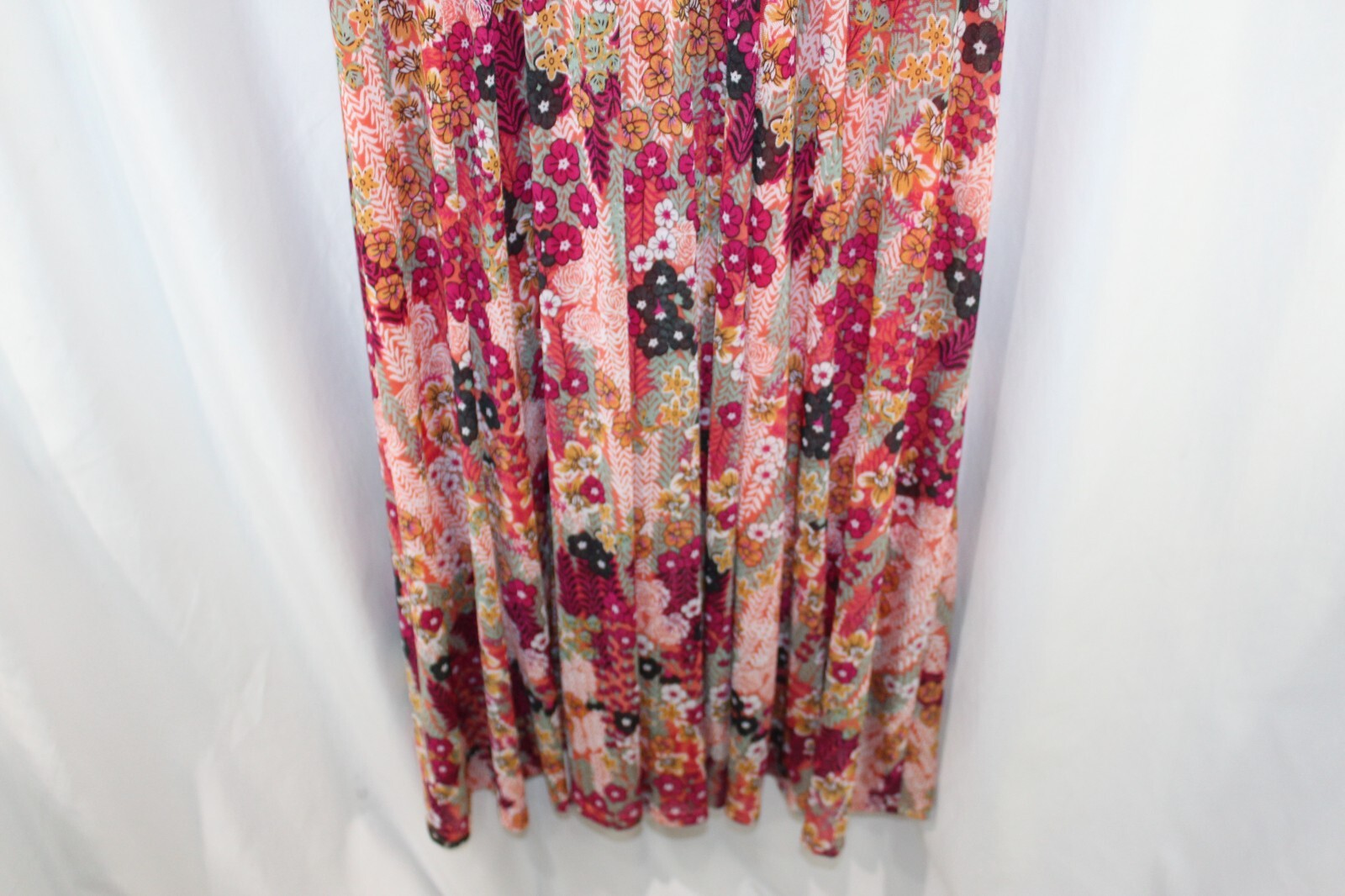 Jolie Moi Womens Multicolor Floral Short Sleeve Mesh Midi Dress 12