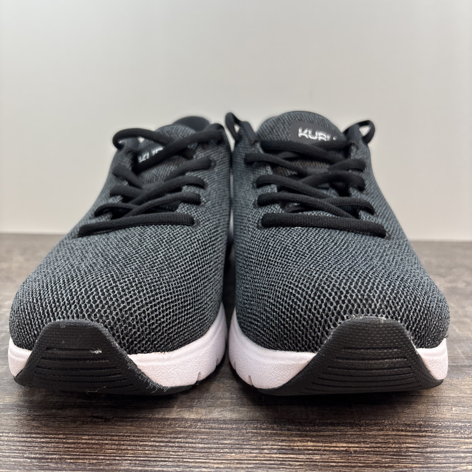 Kuru Flex Via Women’s 8 Wide Sneaker Jet Black White Mesh Lace Up Shoe Running