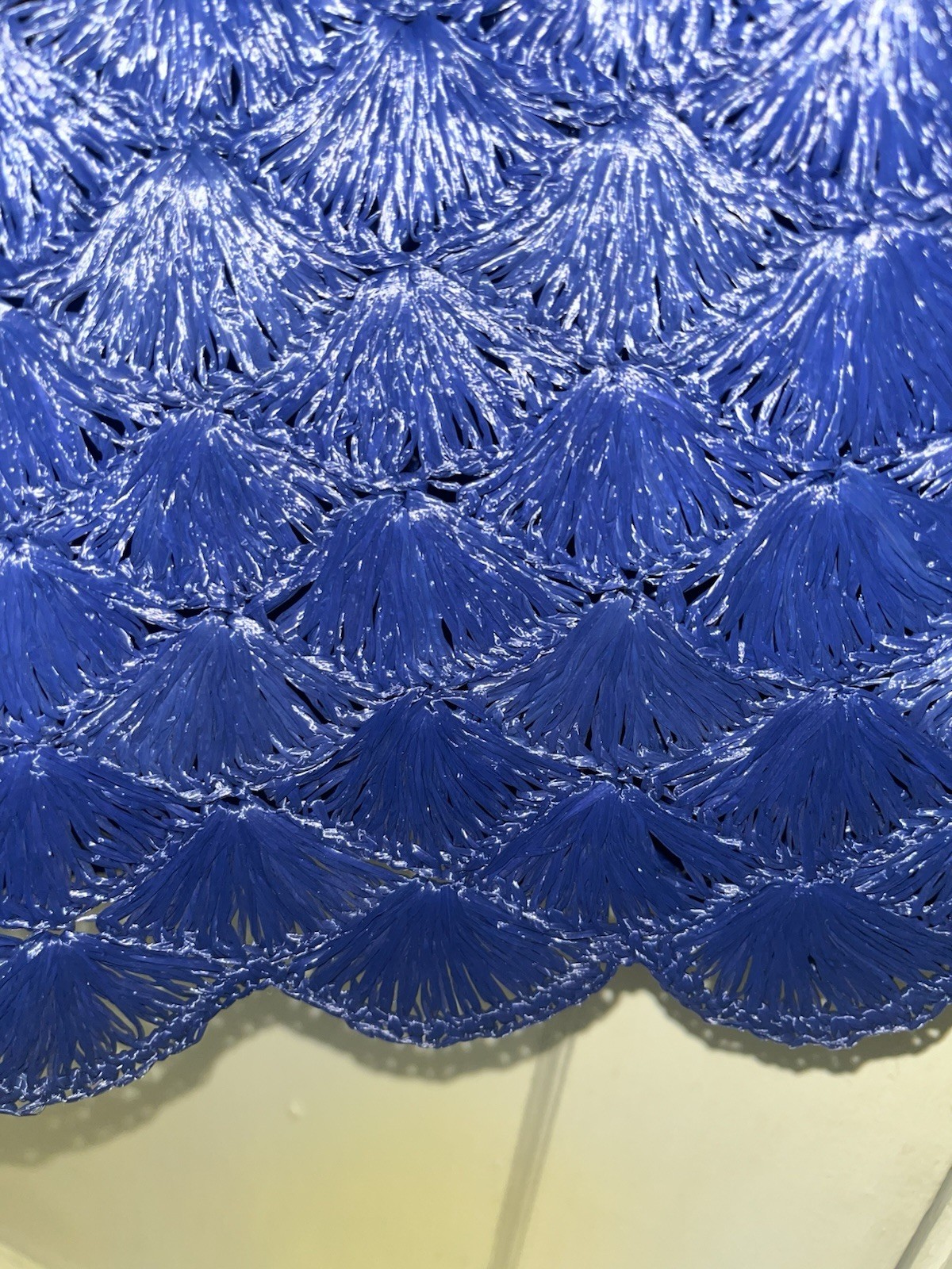 Vtg 50s crochet straw Raffia LUCY DRESS California Fair 1955 Blue Ribbon