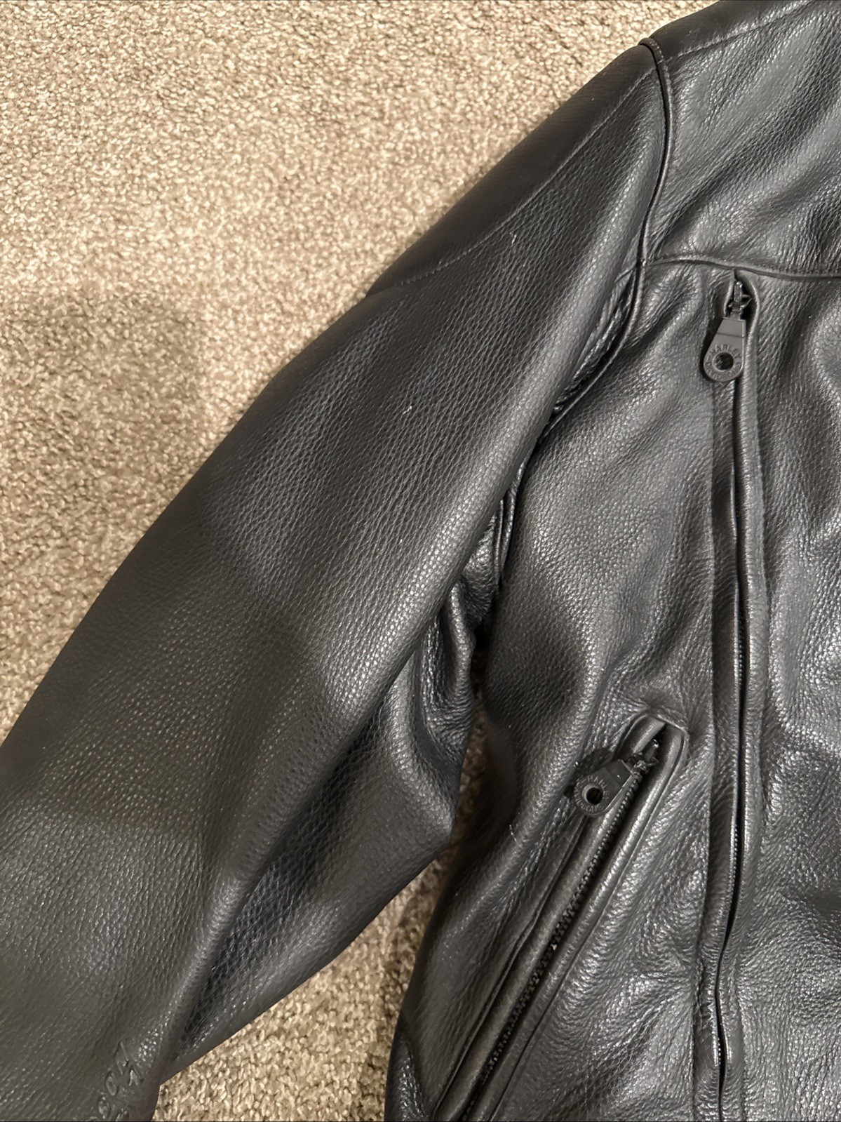 Harley Davidson FXRG Jacket Black Leather Men’s 98508-99VM Size Large w/ Liner
