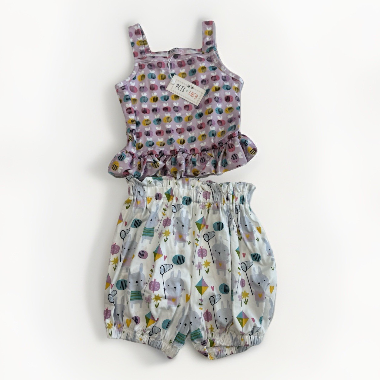 Pete & Lucy Bee Catcher Bunny Girls 4T Outfit Set NWT