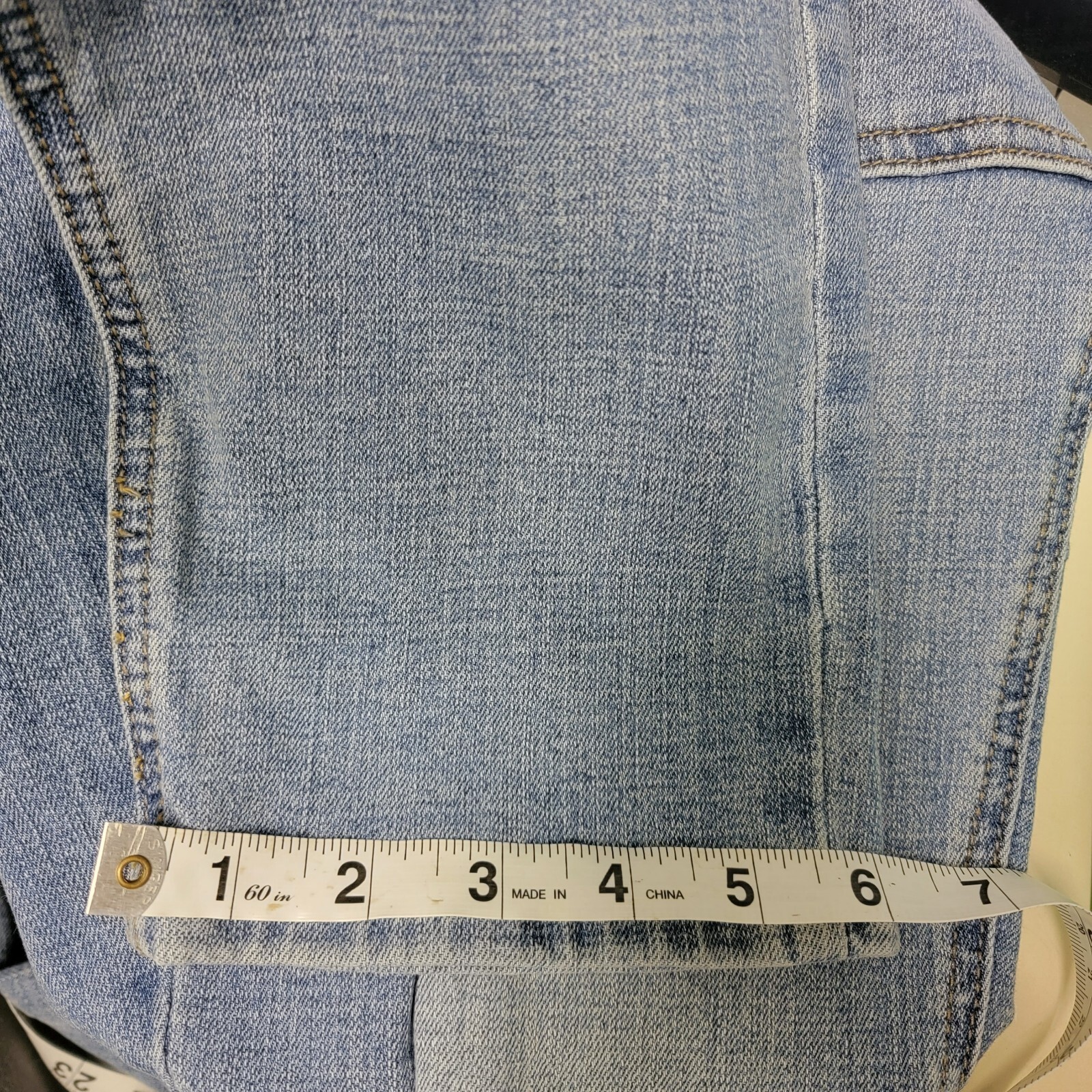 Crest Womens Jeans Wide leg Embroidered Ragged Hem Light Wash 21/22 41×30
