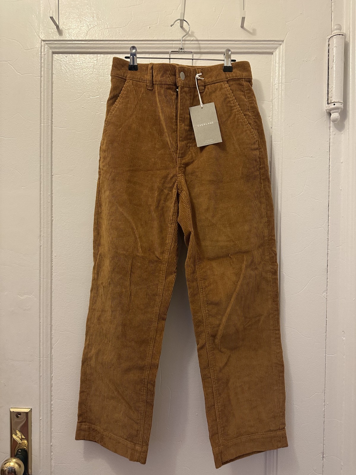 Everlane Women’s Brown High-Rise Wide-Leg Corduroy Pants, Size 6