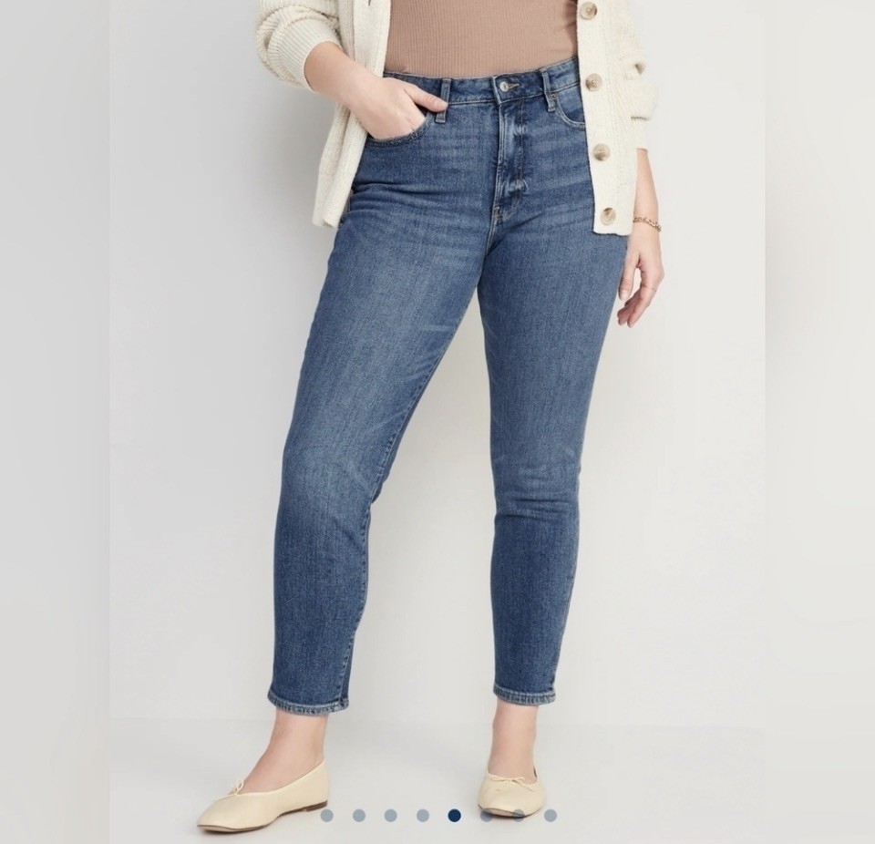 Old Navy Womens Jeans Plus Size 28 Medium Wash O.G. Straight Curvy High Rise NEW