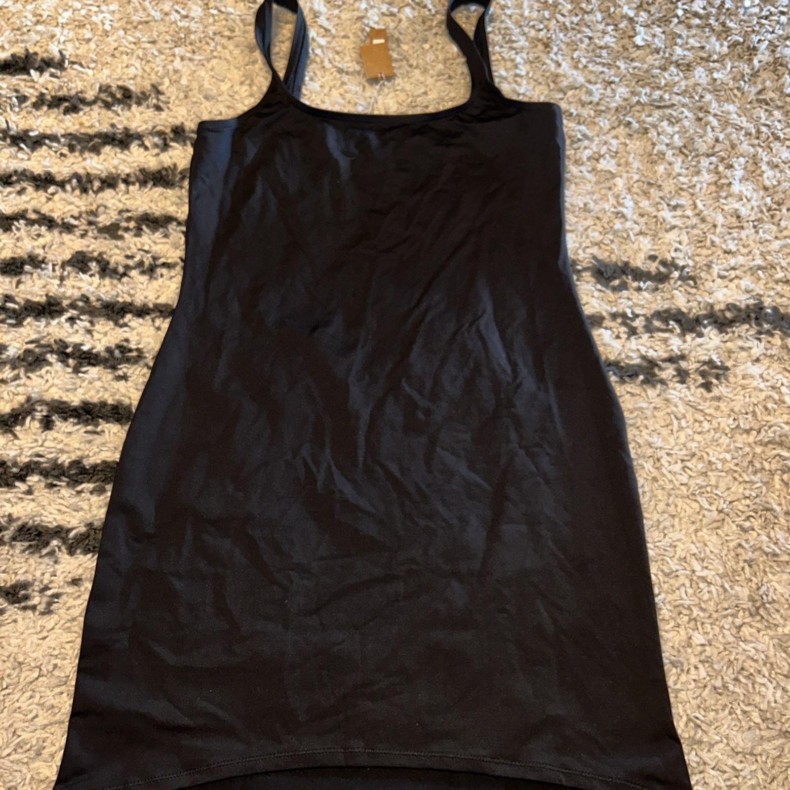 SKIMS Signature Swim Tank Cover Up Dress SW-DRS-0005 Gunmetal Black size XL