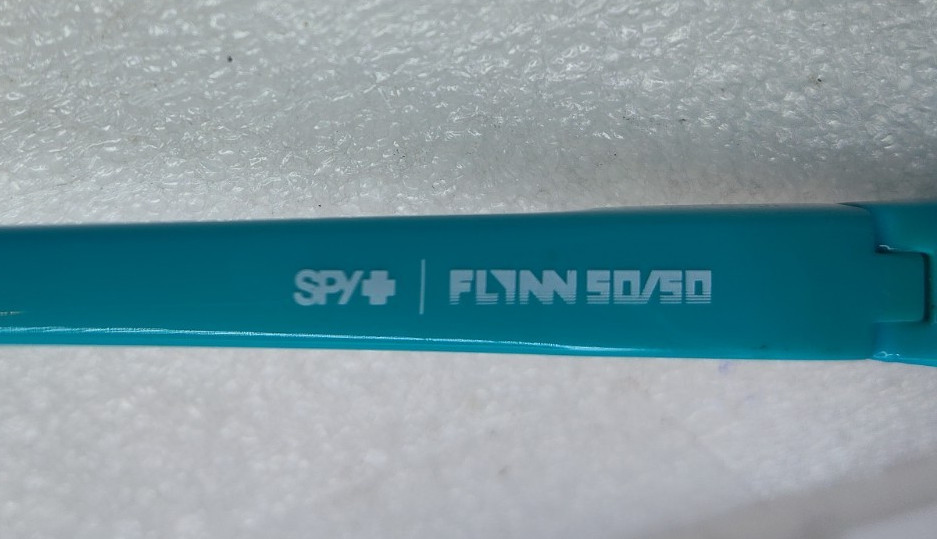 SPY + Matte Teal Flynn 50/50 Shield MIRRORED SUNGLASSES 134-00-140 Scratches