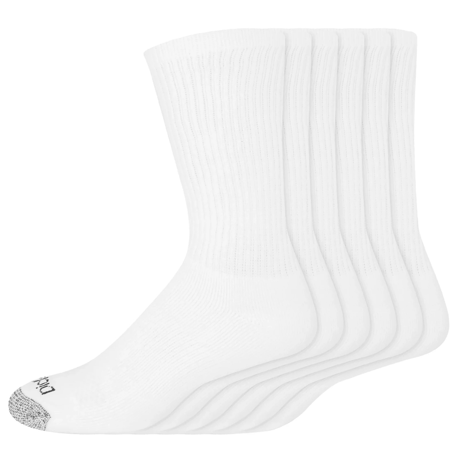 Dickies Genuine 5-Pair Work Men’s Socks, Size 6-12- White/Grey