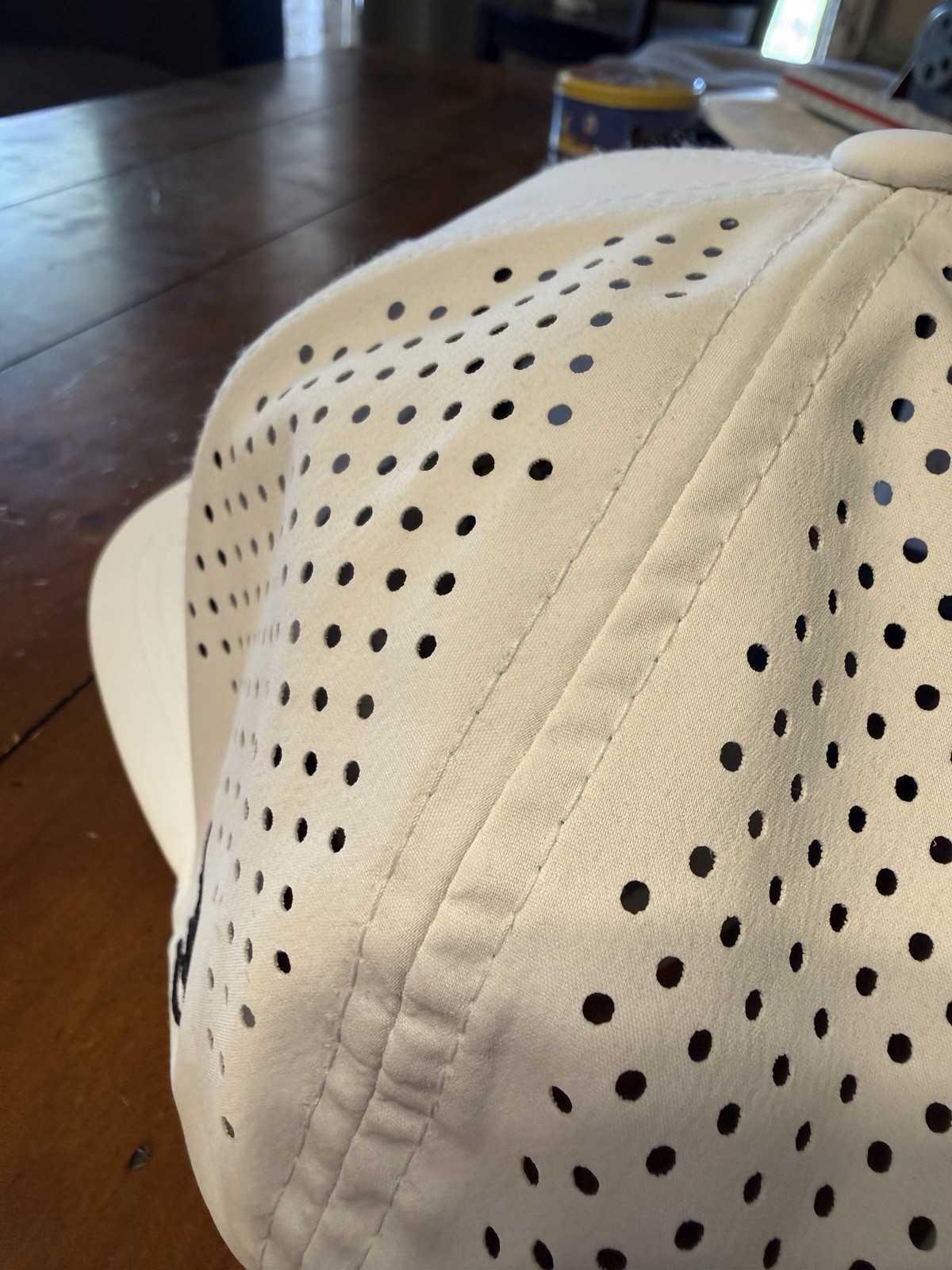 Branded Bills White/Black Solid Baseball Cap One Size Adjustable Perforated
