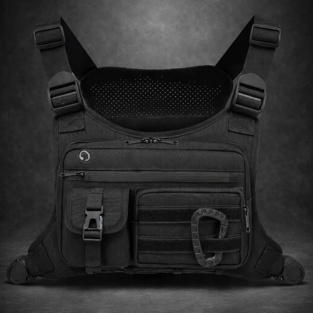 Sport Running Combat Chest Rig Bag Front Pouch Recon Kit Pack Protective Vest