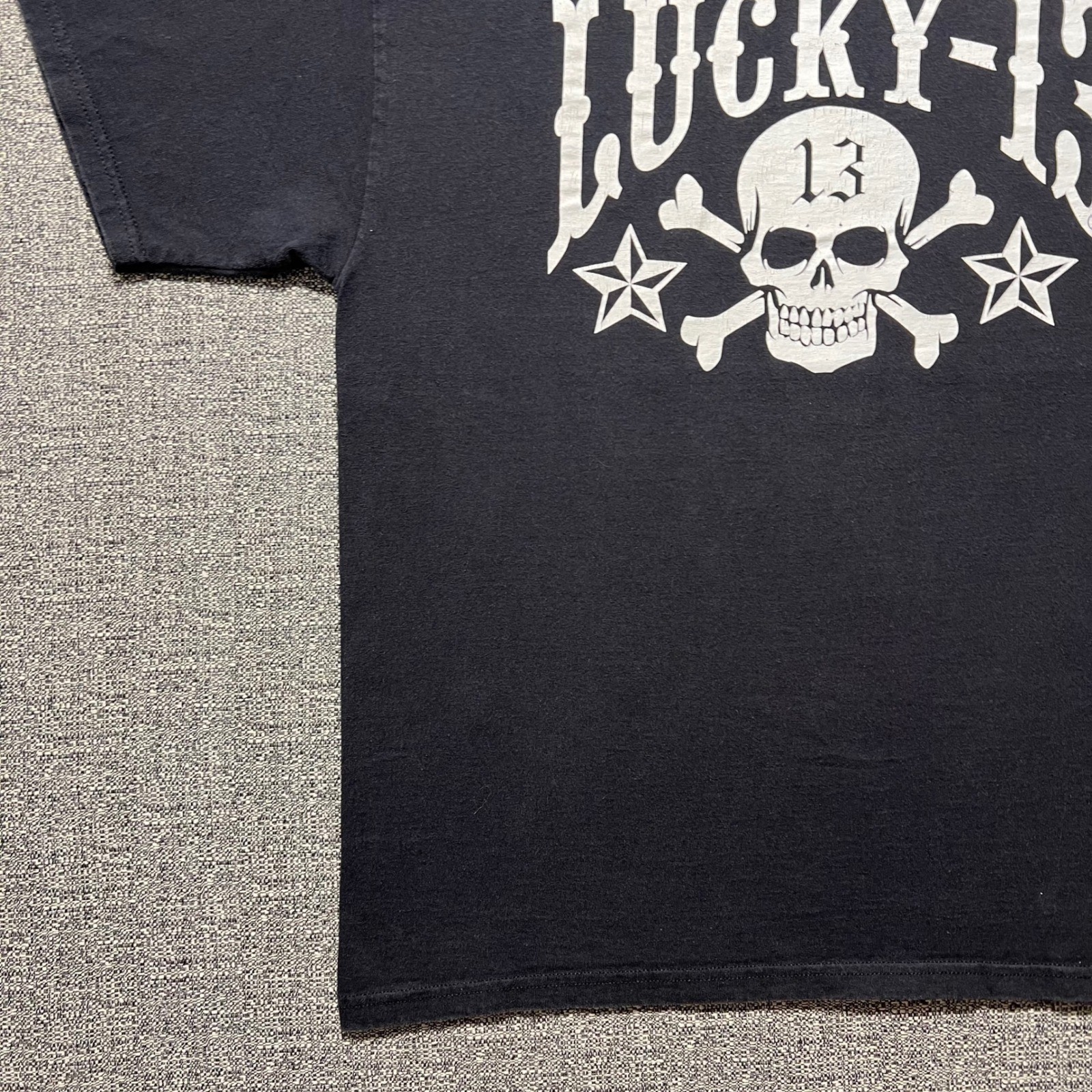 Vintage 90s Lucky 13 Apparel SoCal Skull Crossbones T Shirt Mens Large Black USA
