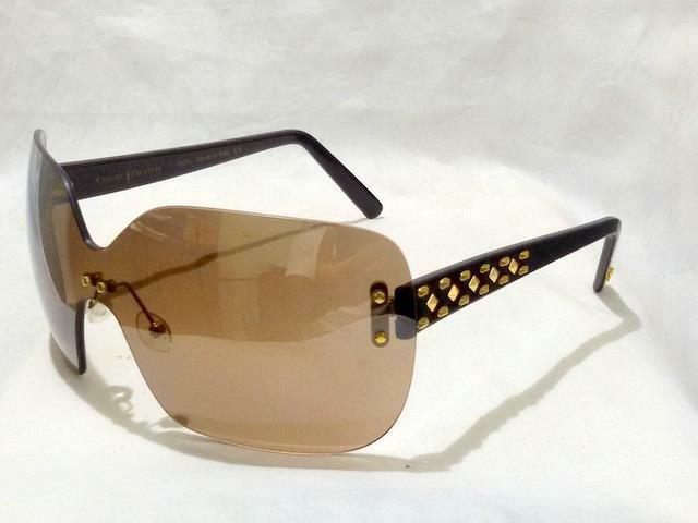 CESARE PACIOTTI P 022 C2 Brown SHIELD GOLD Mirrored SUNGLASSES NEW