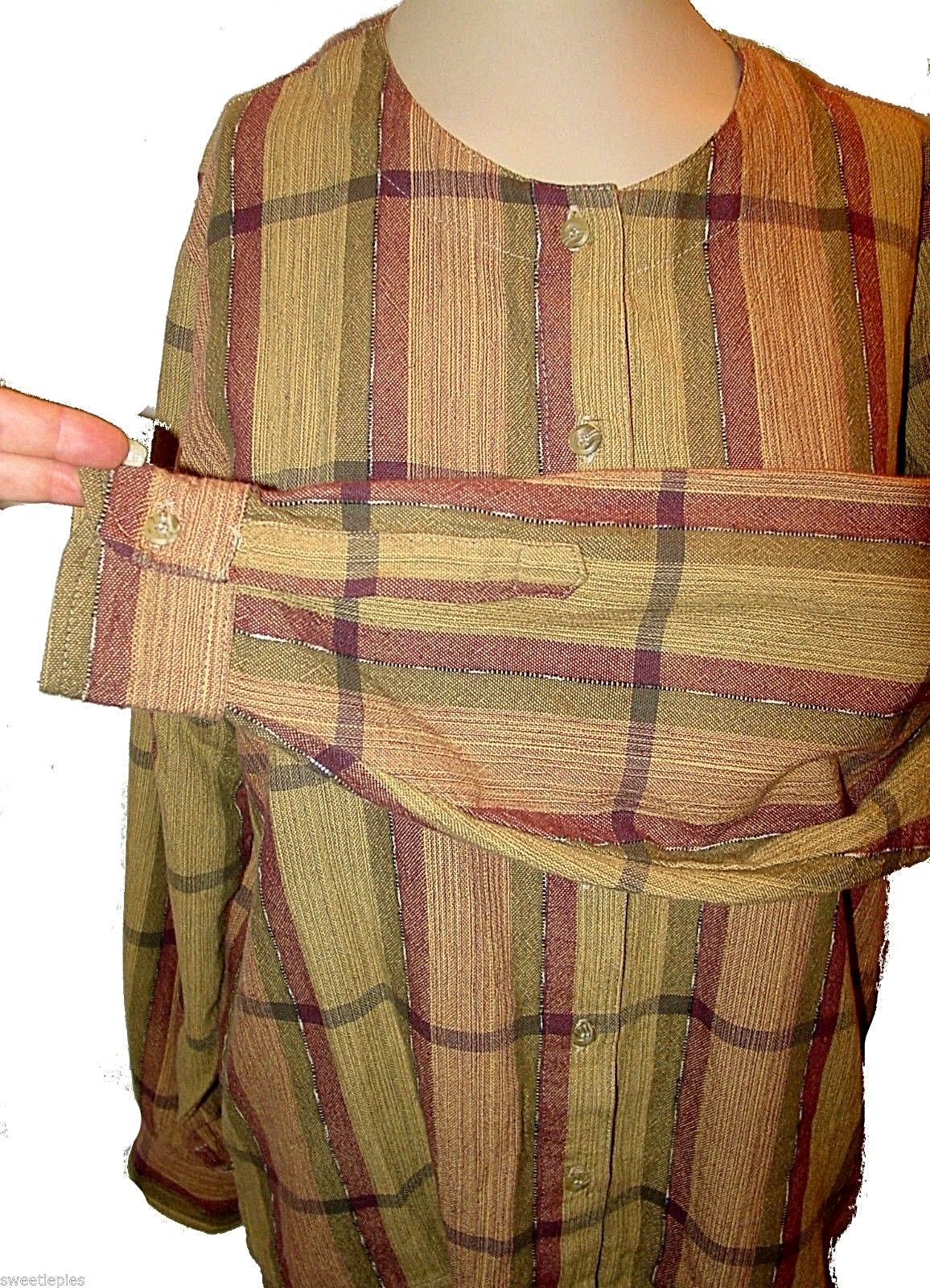 New 2-PC: Skirt & Blouse, Picante!, 100%-Cotton Handwoven Guatemala Boho Plaid M