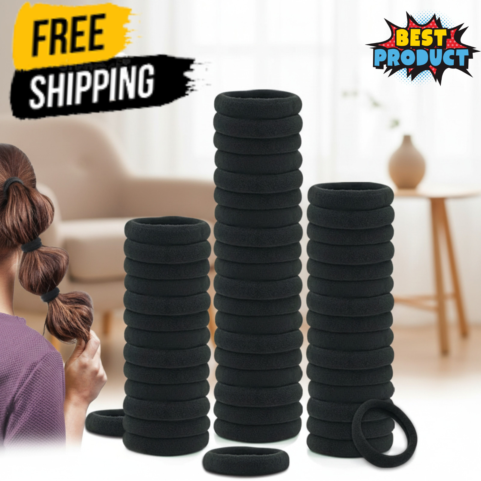 Men Women Hair Ties Soft Seamless Hair Bands Fr Thick Thin Hair Ponytail Holders