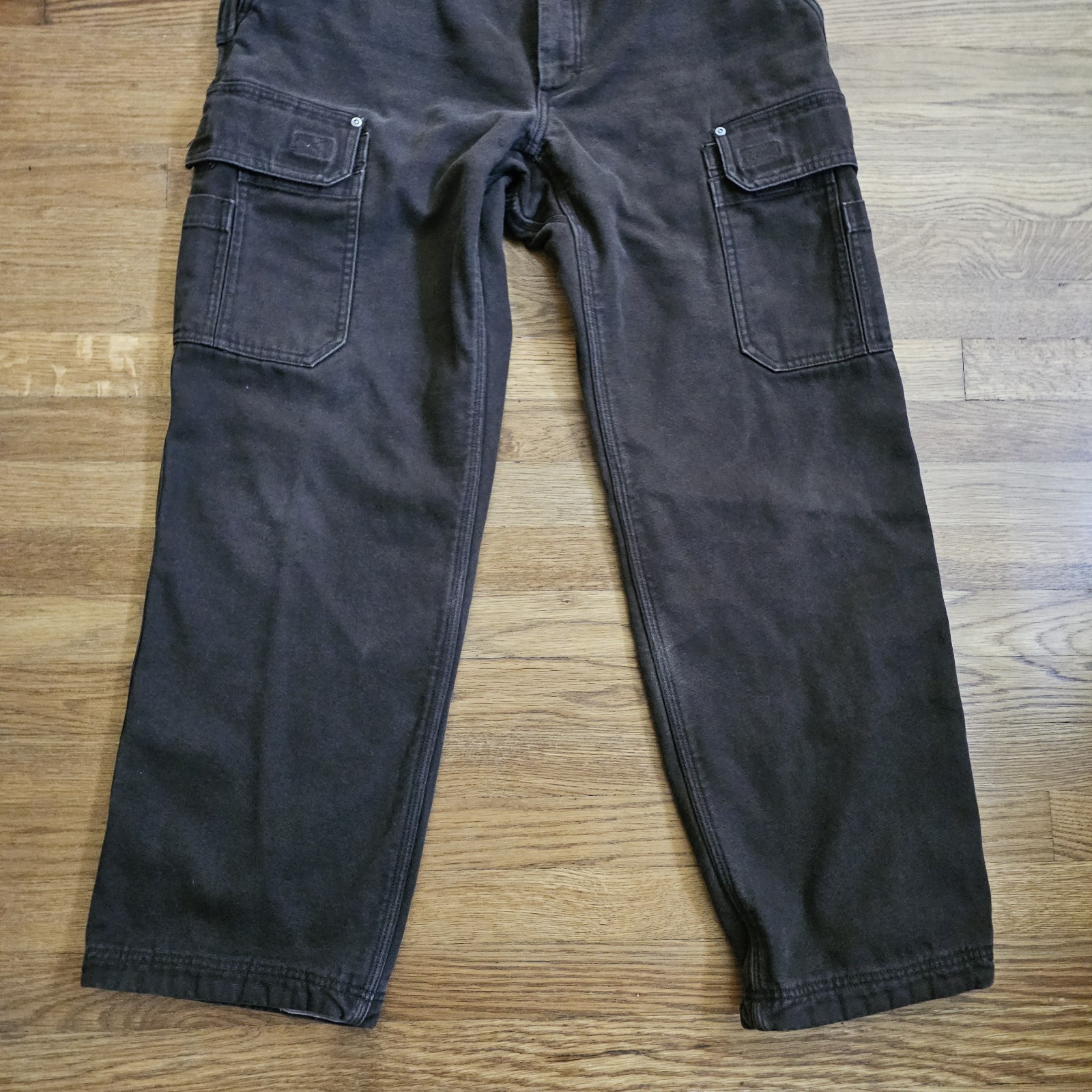 Duluth Flex Fire Hose Ultimate Cargo Pants Mens 36×32 (34×30) Brown Work Lined
