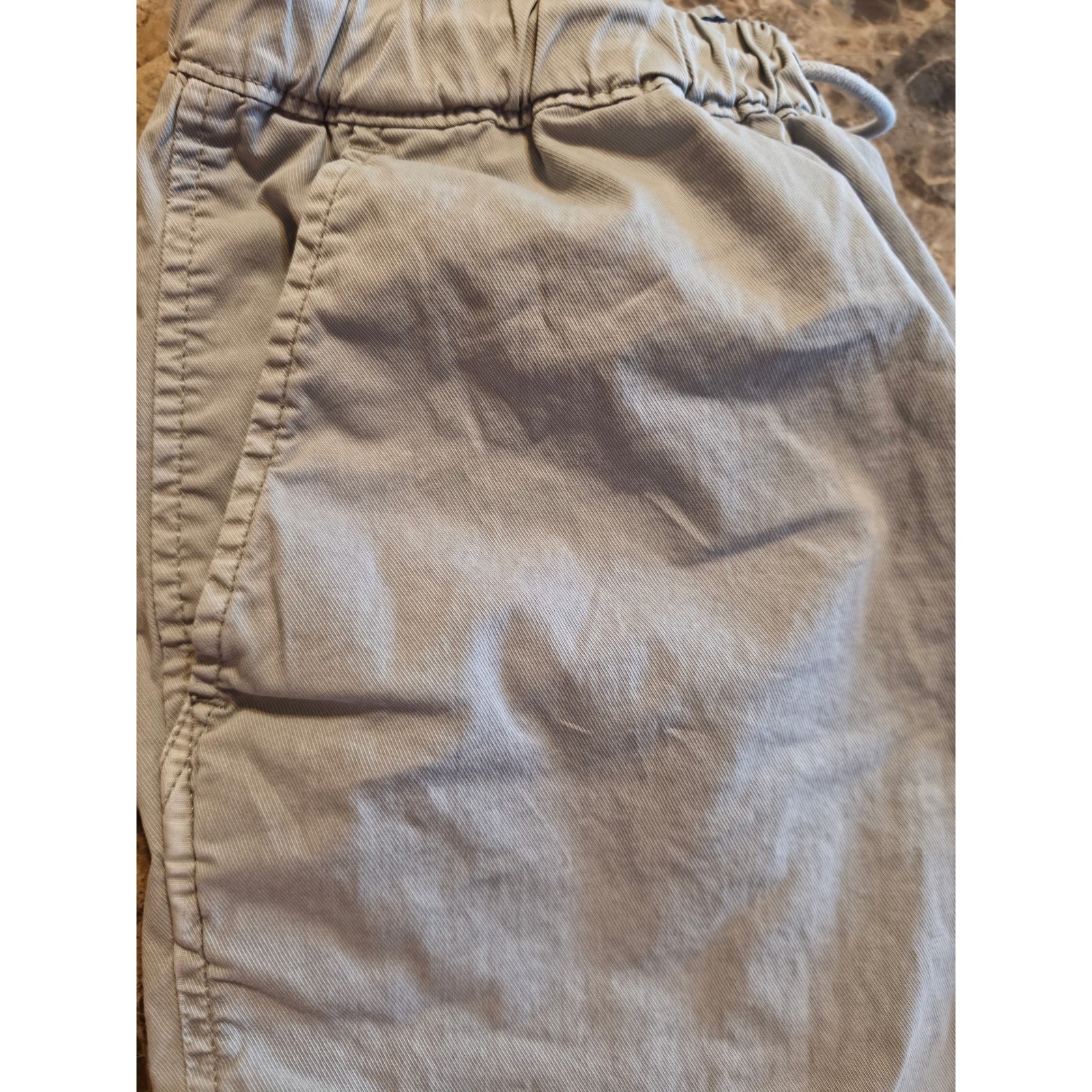American Eagle Mens Gray Khaki Next Level Flex Elastic Waist Drawstring Shorts M