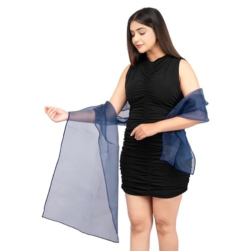 FYNITE Sheer Organza Shawls and Wraps for Women – 79″x21″ Inches Dark Teal