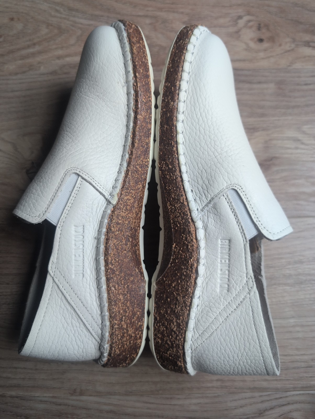 Birkenstock Callan Slip On Convertible Leather Shoes Womens 7-7.5 Eu 38 White