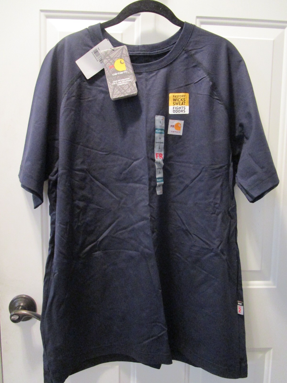 CARHARTT FR FLAME RESISTANT FORCE S/S RELAXED FIT DARK NAVY T-SHIRT SIZE LARGE