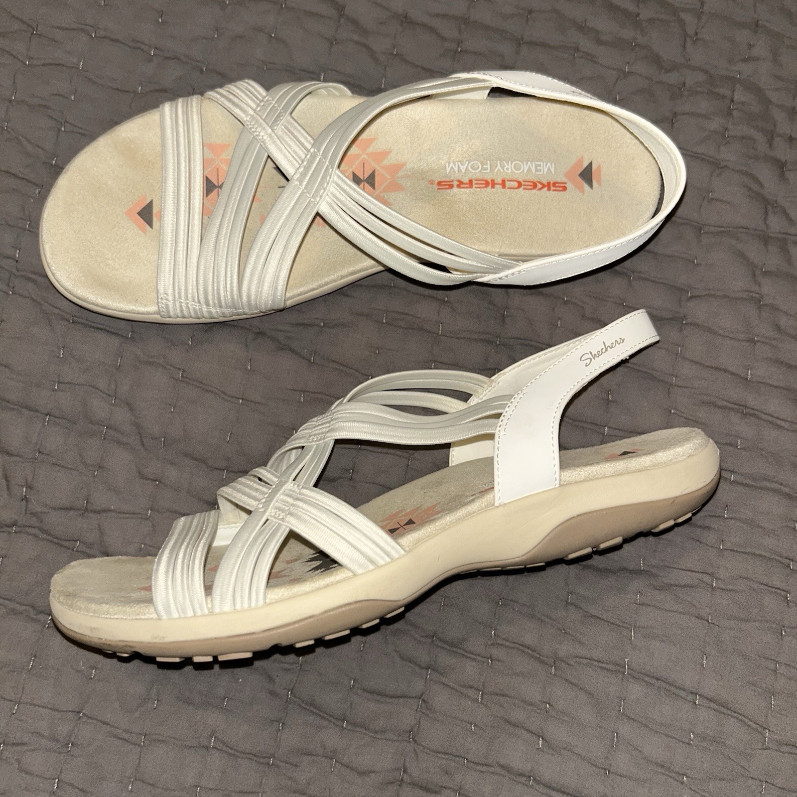 Skechers Women’s Modern Comfort Season Reggae Slim Sandal White Size 9