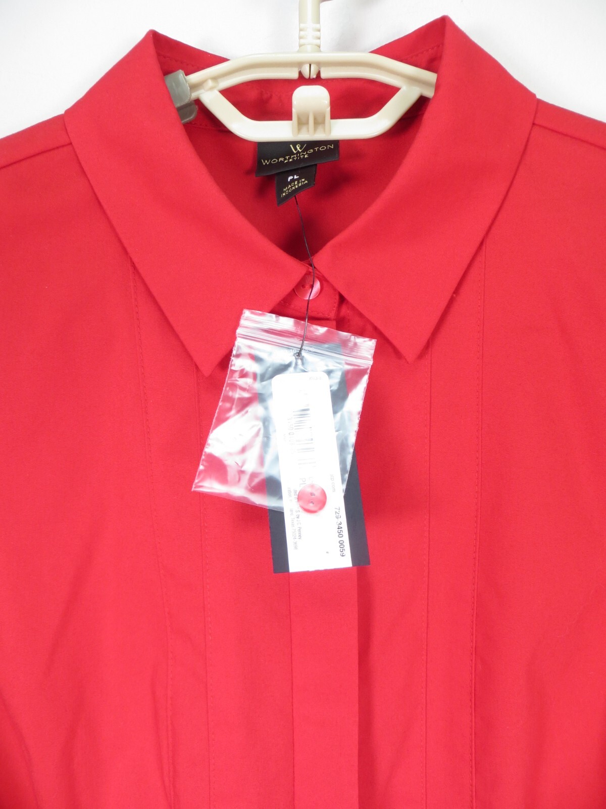 NWT WORTHINGTON Women Lightweight Stretch Polyester Blouse Deep Dark Red PL