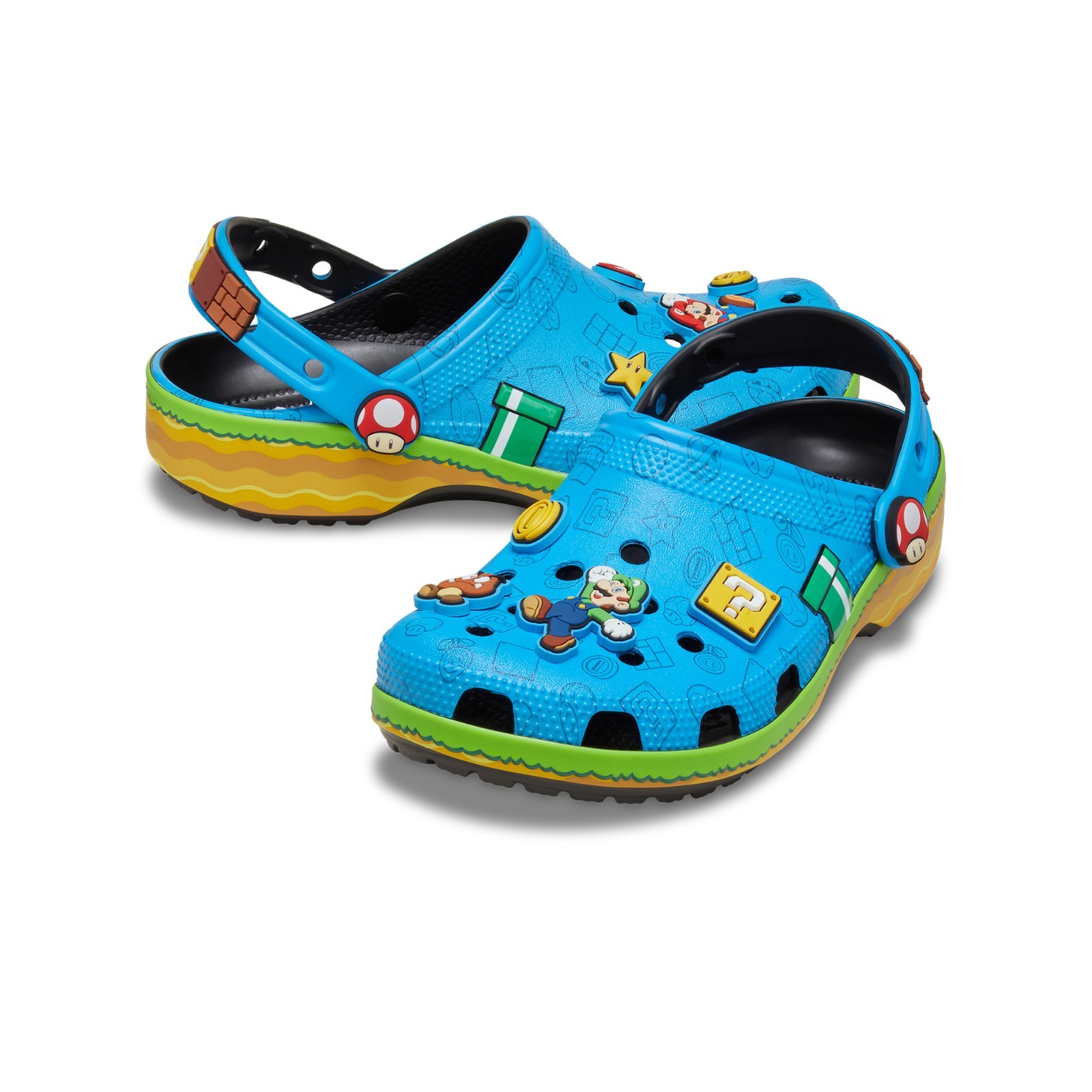 Super Mario Nintendo x Crocs Classic Clog (Toddler / Pre-School / Adult) Sizes