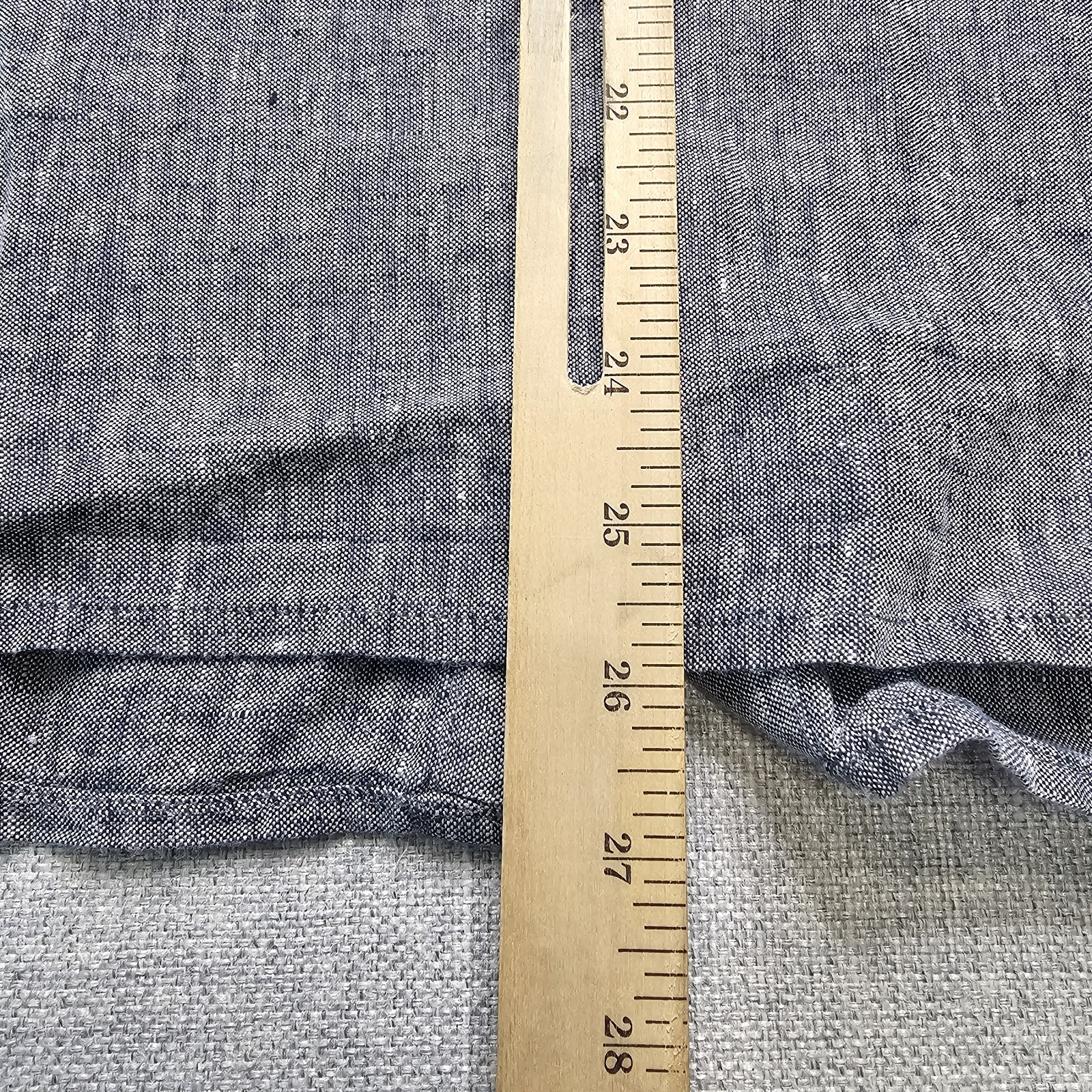 Chicos Linen Baloon Sleeve Shirt Size 3.5 (18) Classic Navy Blouse Cottagecore