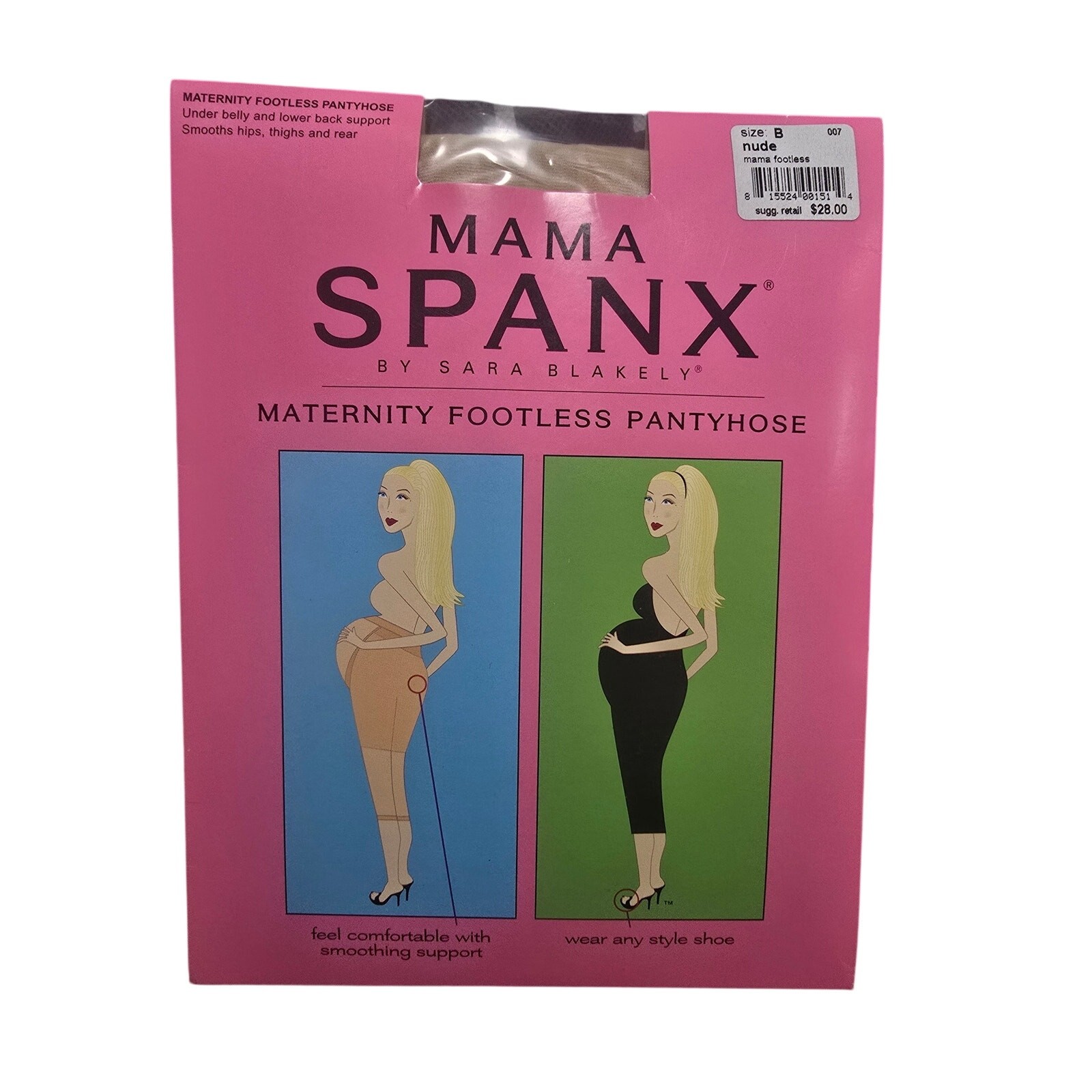 Lot of 3 Mama Spanx Maternity Footless Pantyhose Size B Nude NIB Support