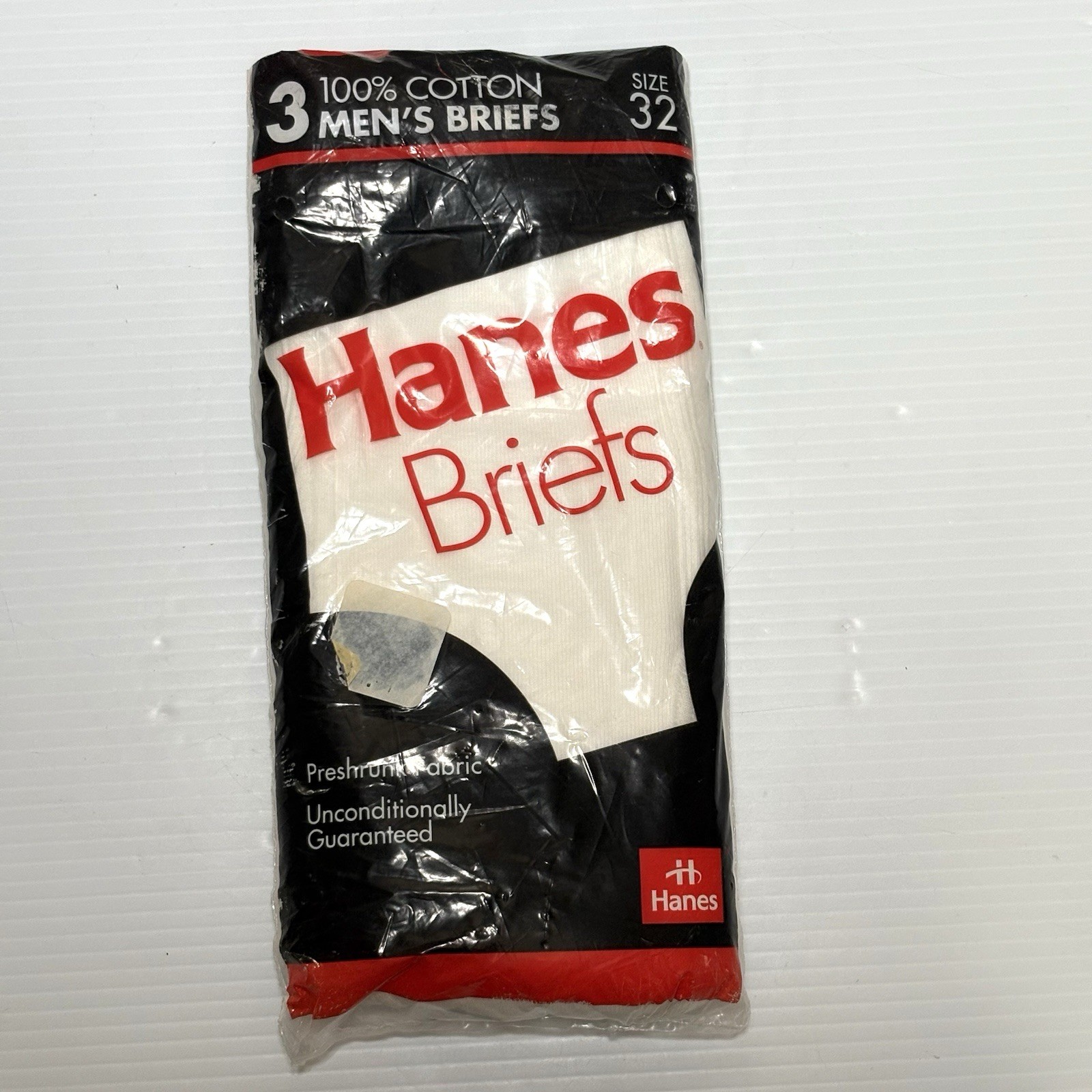 Vintage NOS 1992 Hanes Pre-Shrunk 100% Cotton Briefs Pack Of 3 Sz 32 BRAND NEW